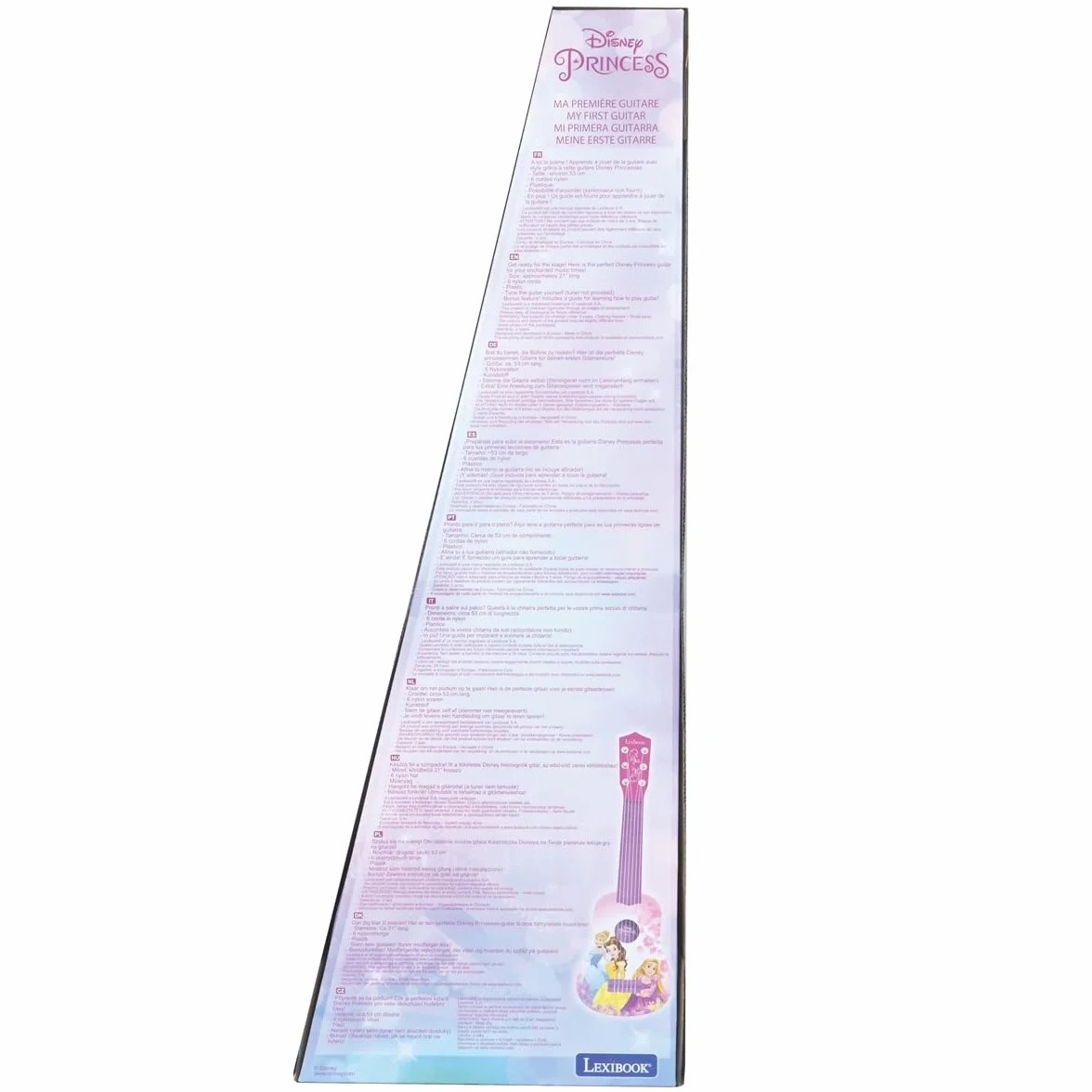 Lexibook Disney Princess Roszpunka Moja Gitara, 6 Strun Nylonowych, 53 cm, Przewodnik w Zestawie, Różowy, Fioletowy, K200DP