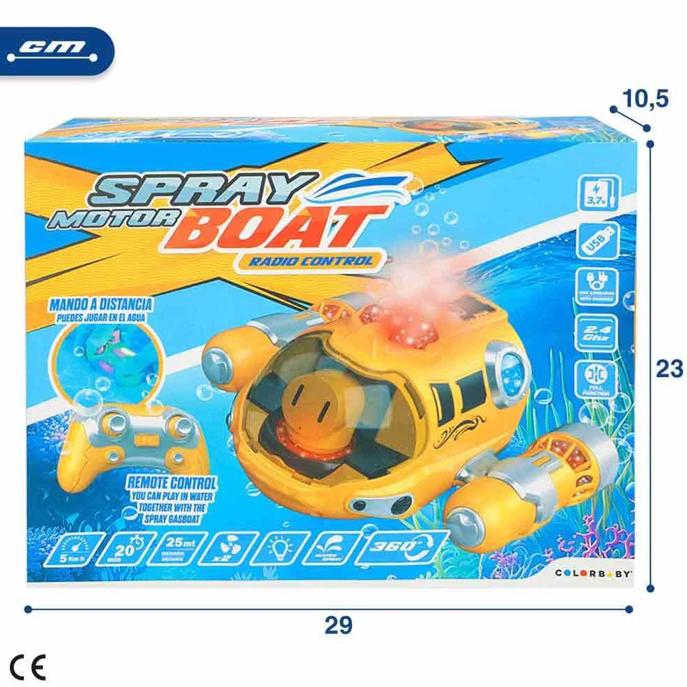 ColorBaby Podwodny pilot zdalnego sterowania 2,4 GHz 5 km/h 25 m obrót 360° światła woda spray