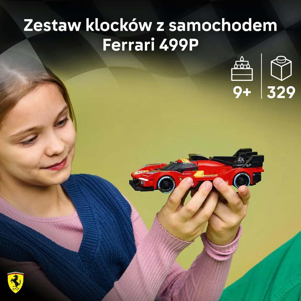 LEGO Speed Champions Ferrari 499P, zabawka konstrukcyjna dla chłopca lub dziewczynki, zestaw z zabawkowym samochodem dla dzieci, pomysł na prezent dla 9-latka 77261