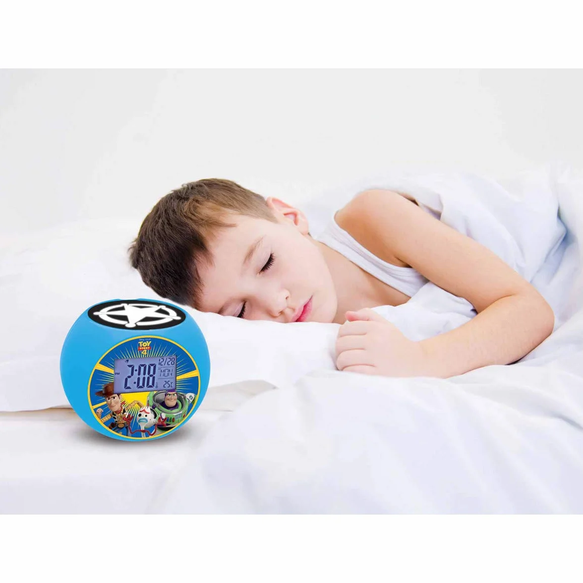 Lexibook Disney Toy Story Woody & Buzz Radiobudzik, Efekty Dźwiękowe, Baterie, Niebieski, RL975TS