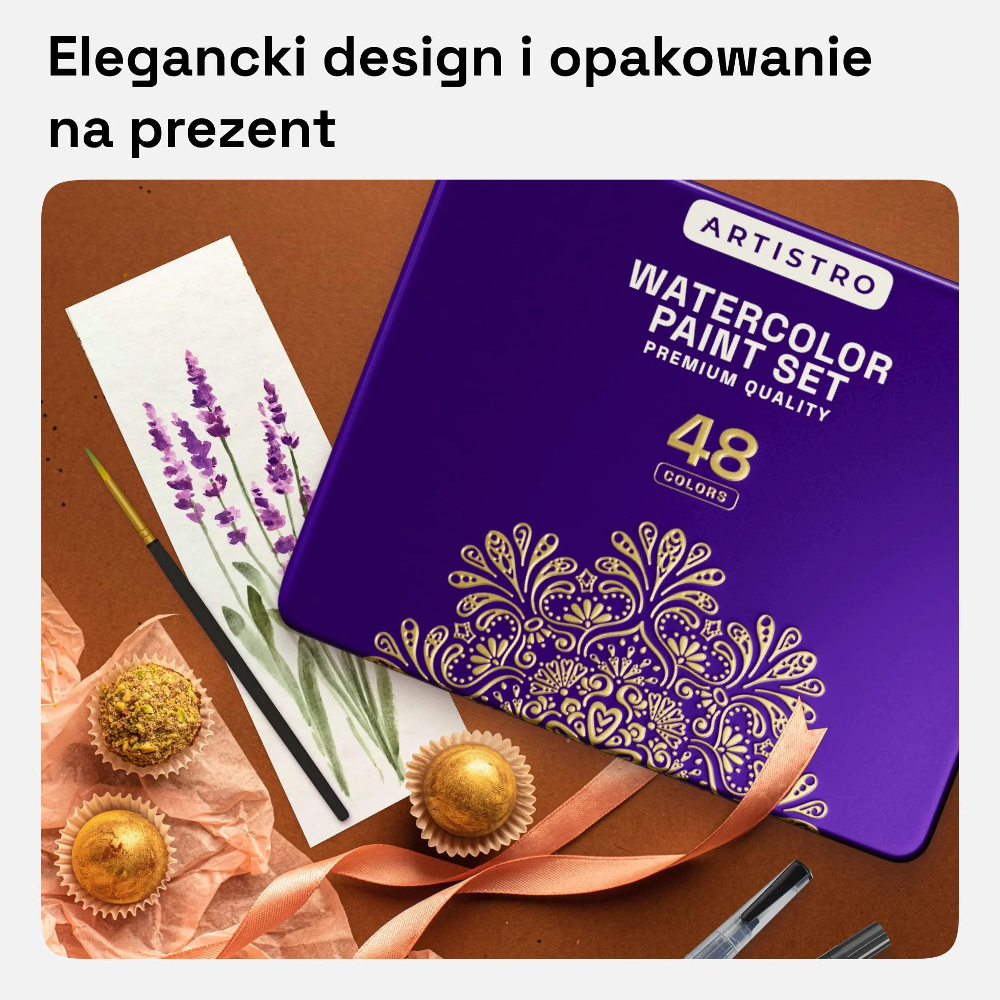 Artistro Zestaw farb akwarelowych, 48 żywych kolorów w blaszanym pudełku, w tym kolory metaliczne i fluorescencyjne. Farby akwarelowe idealne dla dorosłych i dzieci, materiały plastyczne dla początkujących i profesjonalnych artystów