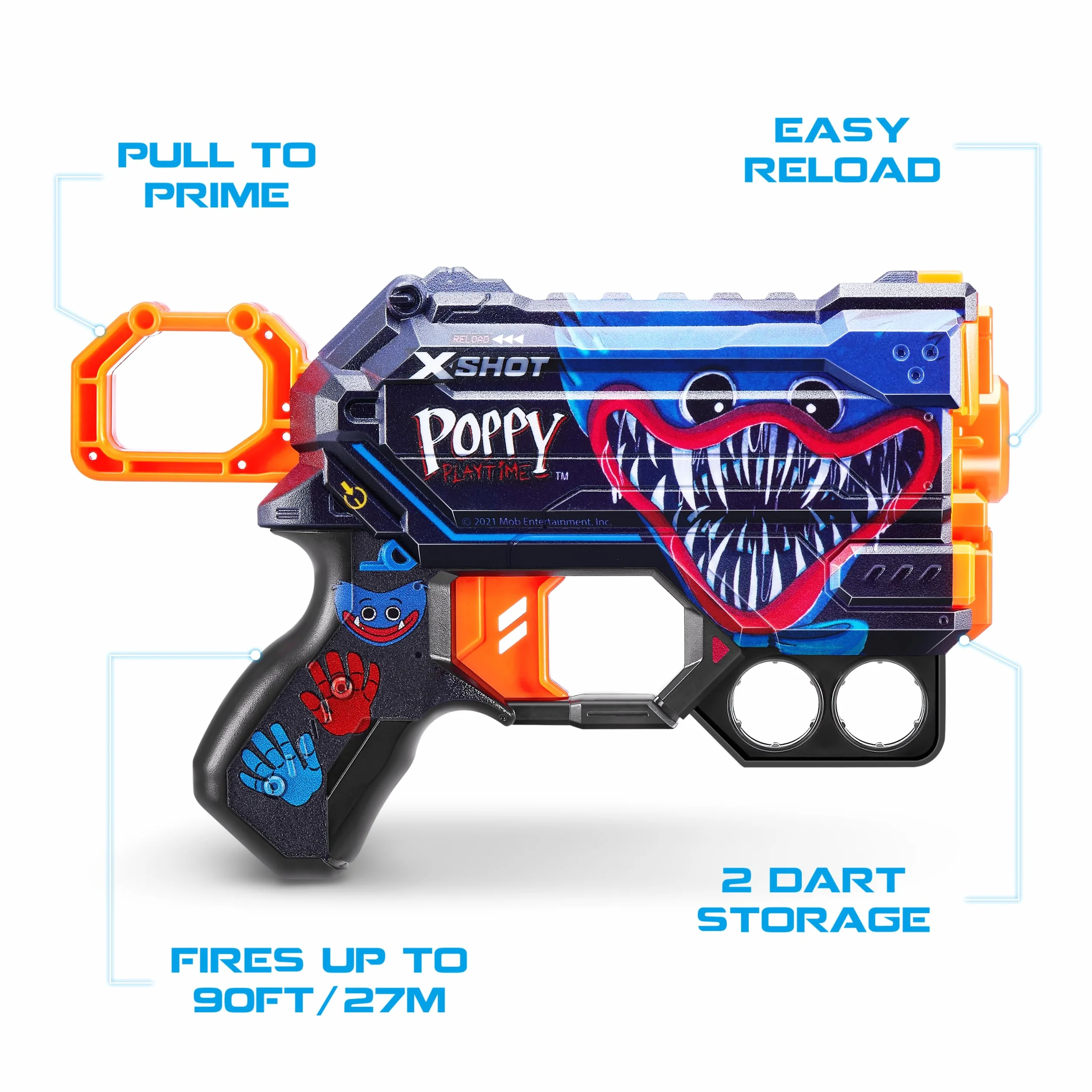 X-Shot Skins Menace Poppy Playtime Dart Blaster 2PK - Jumpscare + Toony, 16 rzutków autorstwa ZURU