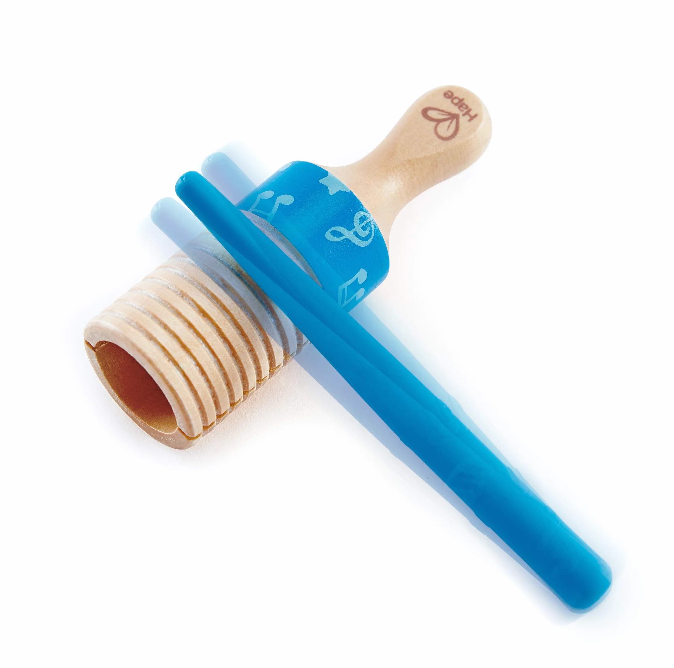 Hape E0605 Wooden Percussion Duo Guiro and Clapper Musical Instrument