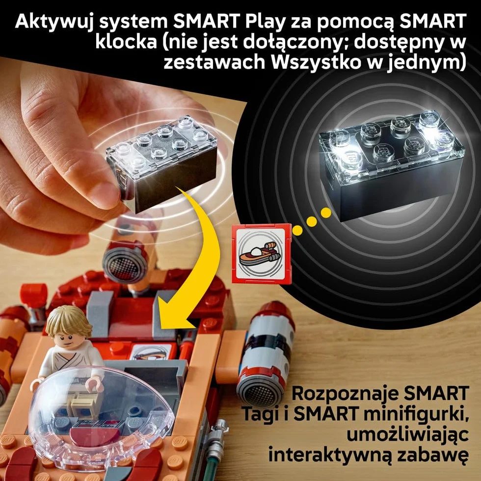 LEGO Star Wars 75420 SMART Play: Śmigacz Luke'a, interaktywna zabawka dla dziecka, zestaw kompatybilny z 1 x SMART Tagiem i minifigurką Luke'a Skywalkera - prezent dla dzieci od 6 lat i fanów