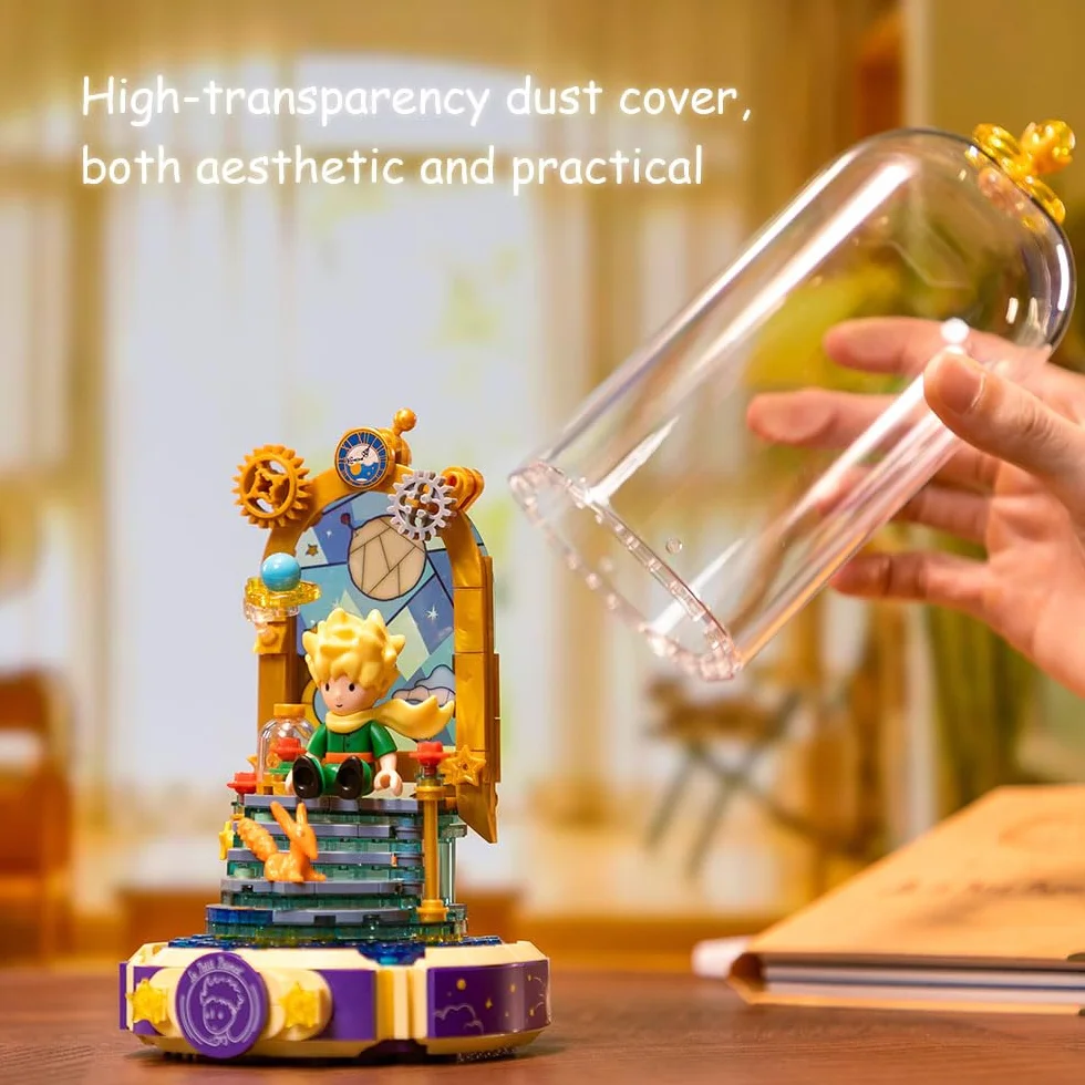 PANTASY Le Petit Prince zestaw klocków Gwiezdna Brama – Kreatywny model DIY z minifigurką i przezroczystą osłoną ochronną. Idealny prezent dla dorosłych i dzieci. Premium klocki do dekoracji domu