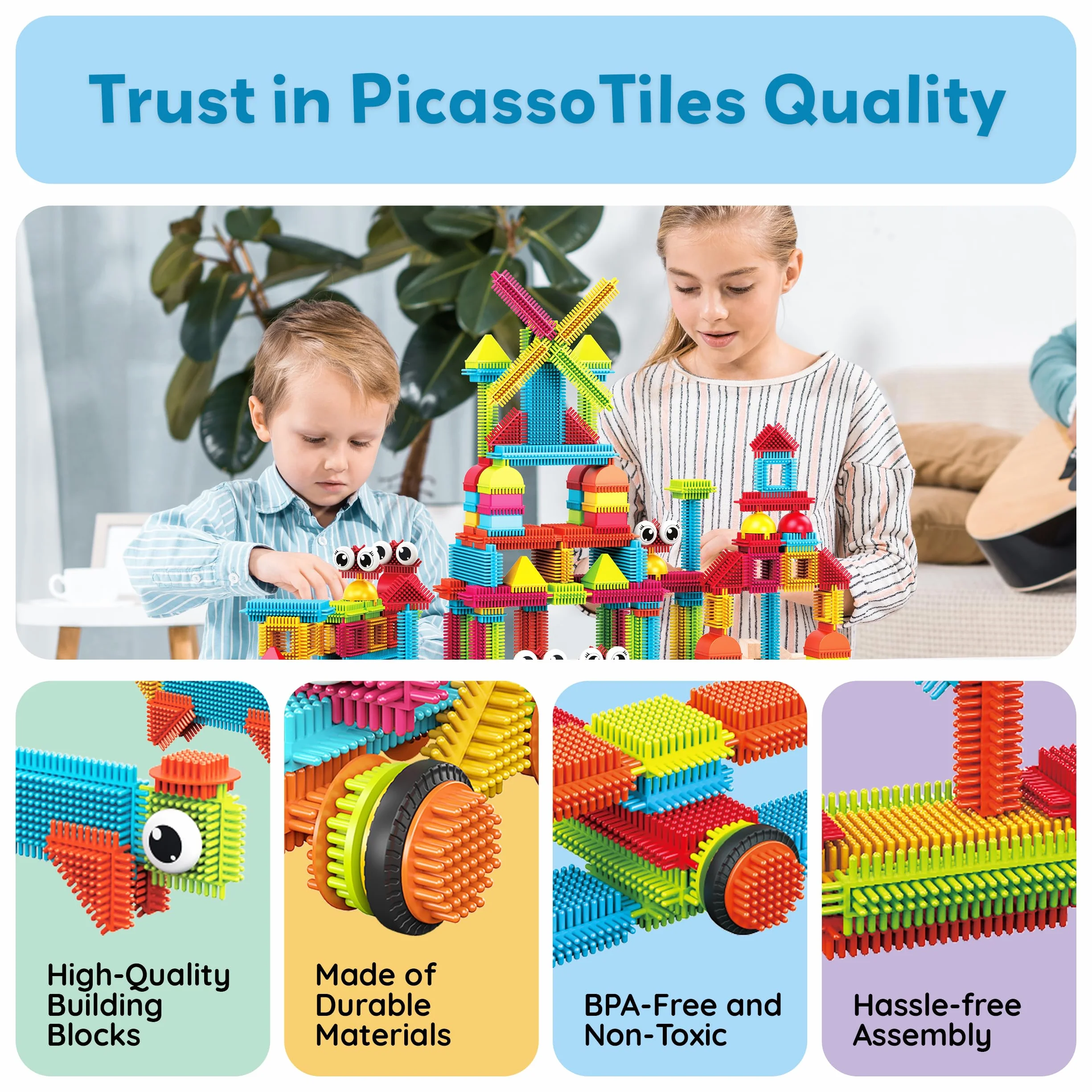 Picasso Toys 112 szt. klocki jeż STEM zestaw płytek budowlanych zabawka edukacyjna PTB112