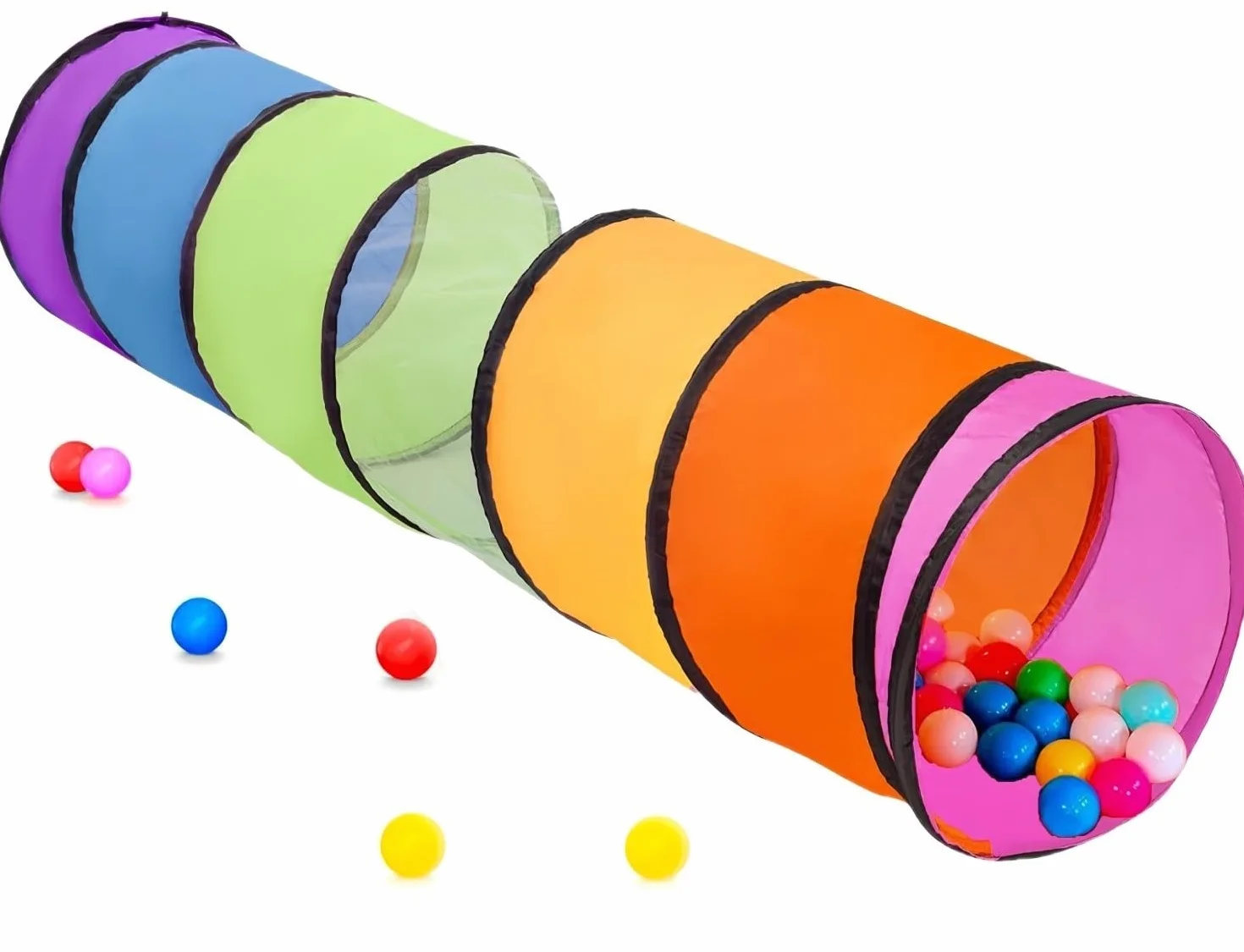 LATERN 180 cm tunel do zabawy dla dzieci, namiot z okrągłym otworem 46 cm, kolorowy rozkładany namiot do raczkowania