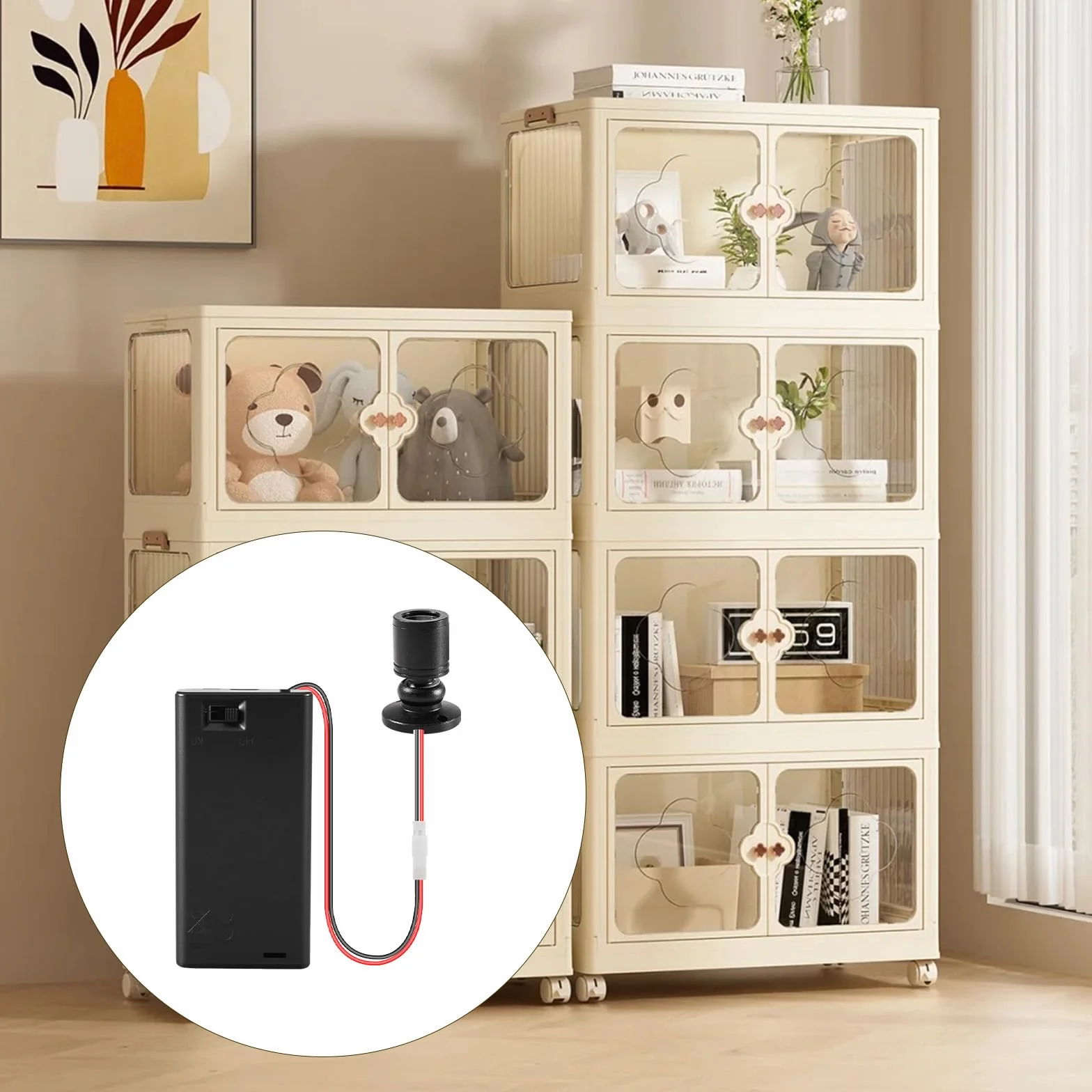 Joycabin Miniaturowe lampy LED 3V 1W do domków dla lalek z uchwytem na baterie AA