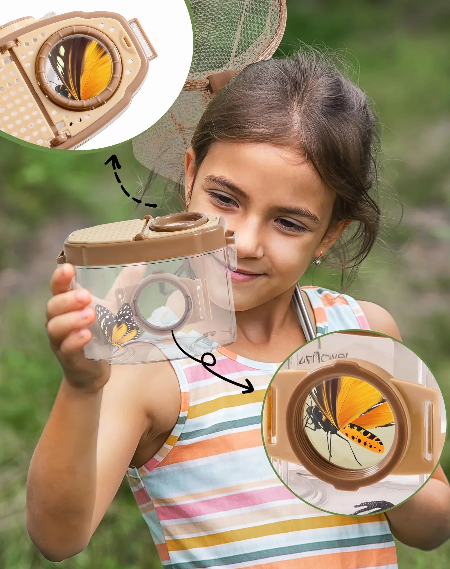 ROBOTIME Kids Explore Kit & Bug Catcher Kit, edukacyjny sprzęt kempingowy dla dzieci, zestaw do eksploracji na świeżym powietrzu, zabawka przygodowa, prezent dla chłopców i dziewczynek w wieku 3-12