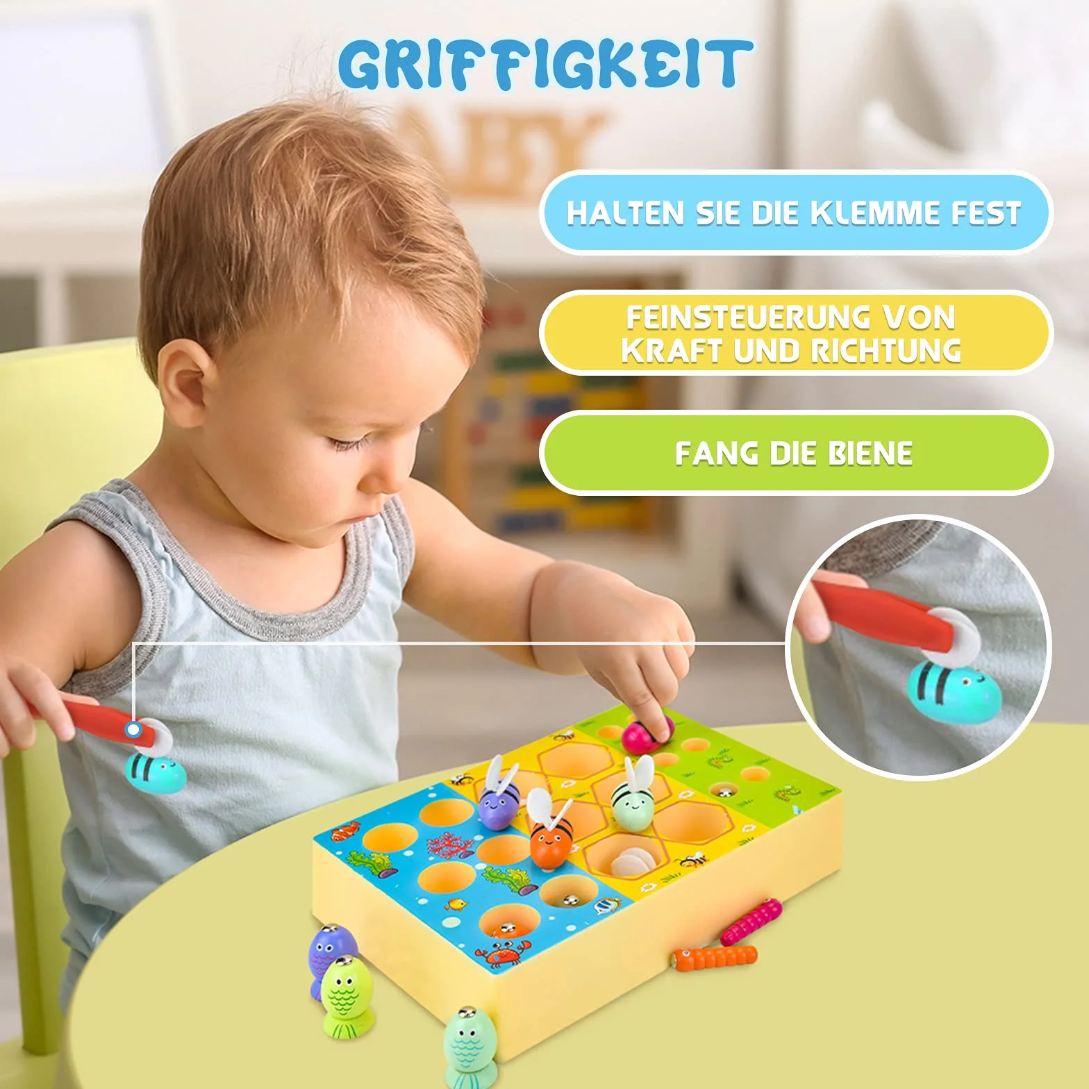 Montessori zabawka magnetyczna wędkarska dla dzieci od 2 lat, motoryczna małe prezenty