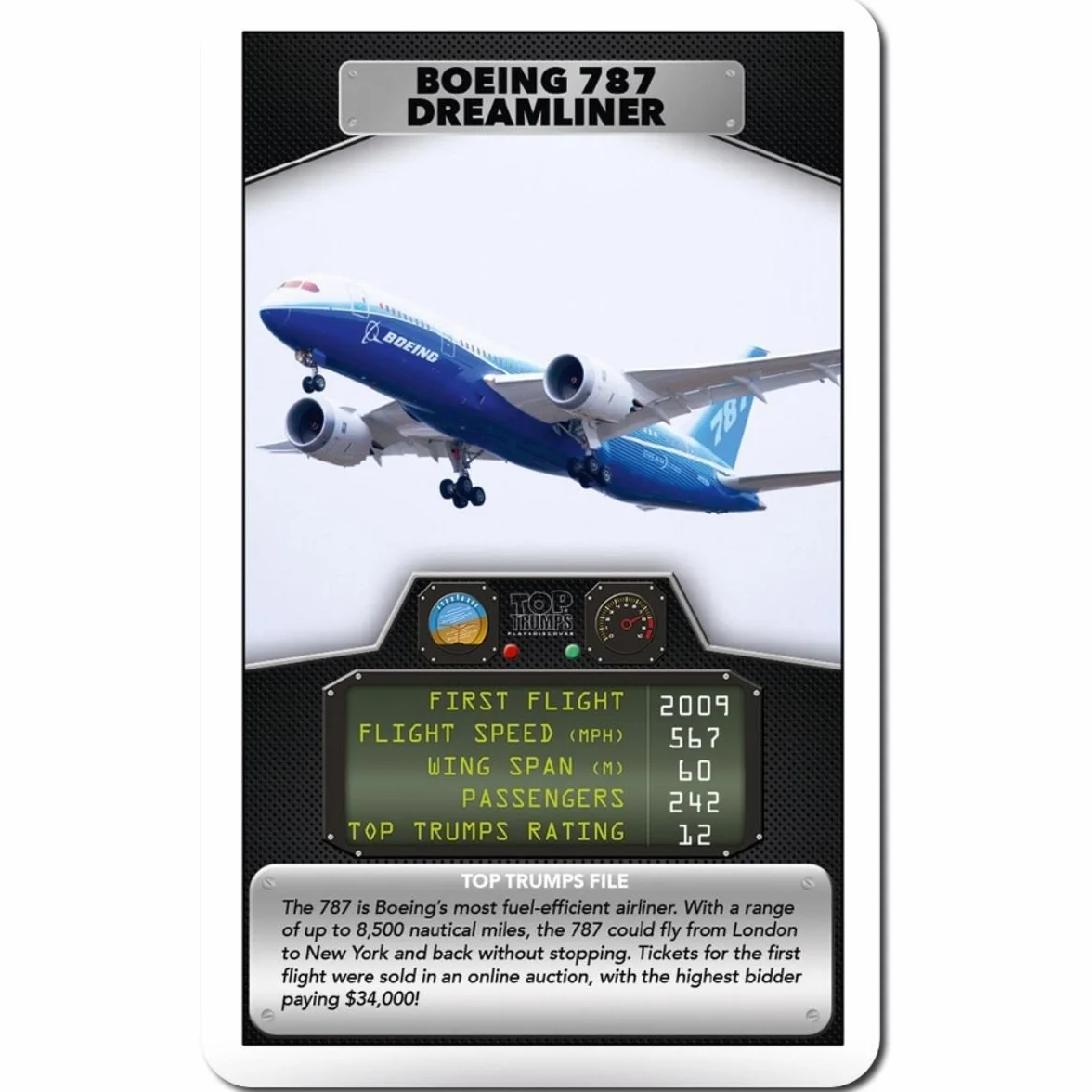 Pasażerskie samoloty Top Trumps gra karciana