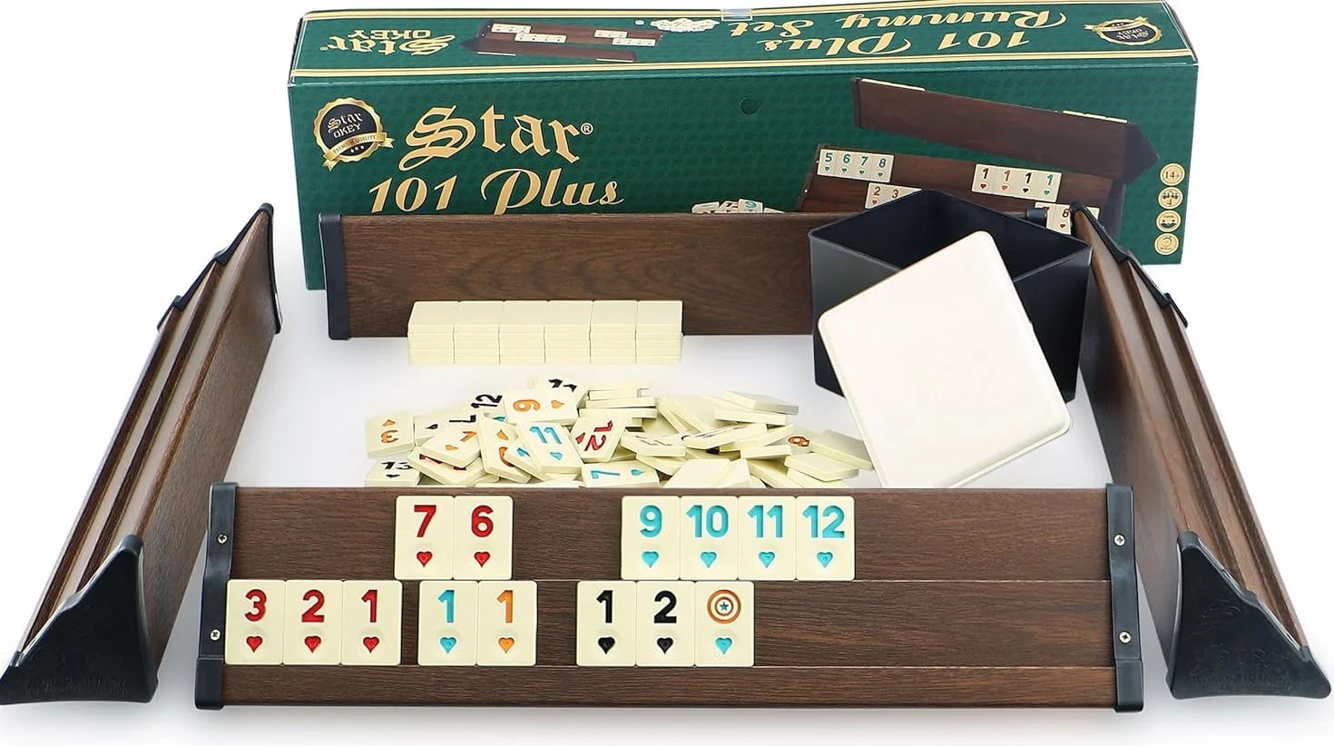 Semus Rummy Set Okey brązowy z długopisem melaminowy