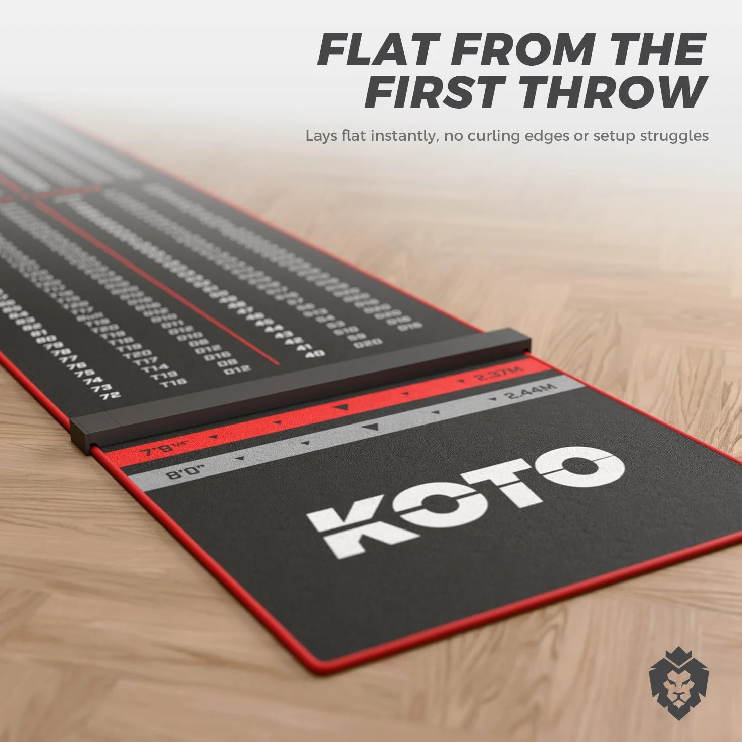 Mata do Darta KOTO Dywan Checkout Czerwony + Oche 285 x 60cm