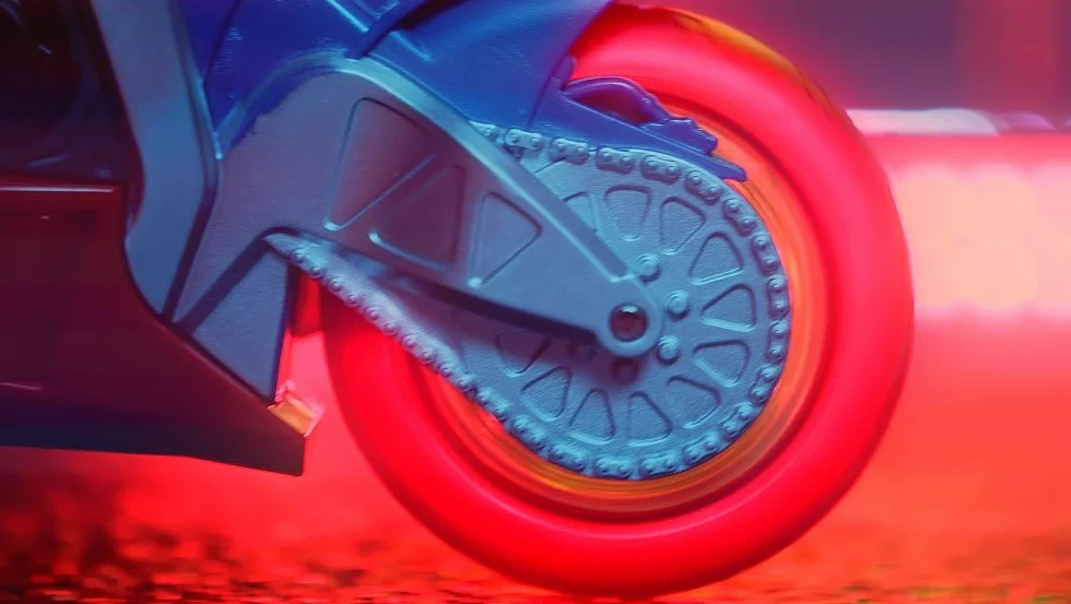 Nikko 20031 Road Rippers Wheelie motocykl wyścigowy porusza się po naciśnięciu przycisku, przednie koło unosi się, świecące koła, efekty świetlne i dźwiękowe, łącznie z bateriami, dla dzieci od 3 lat,