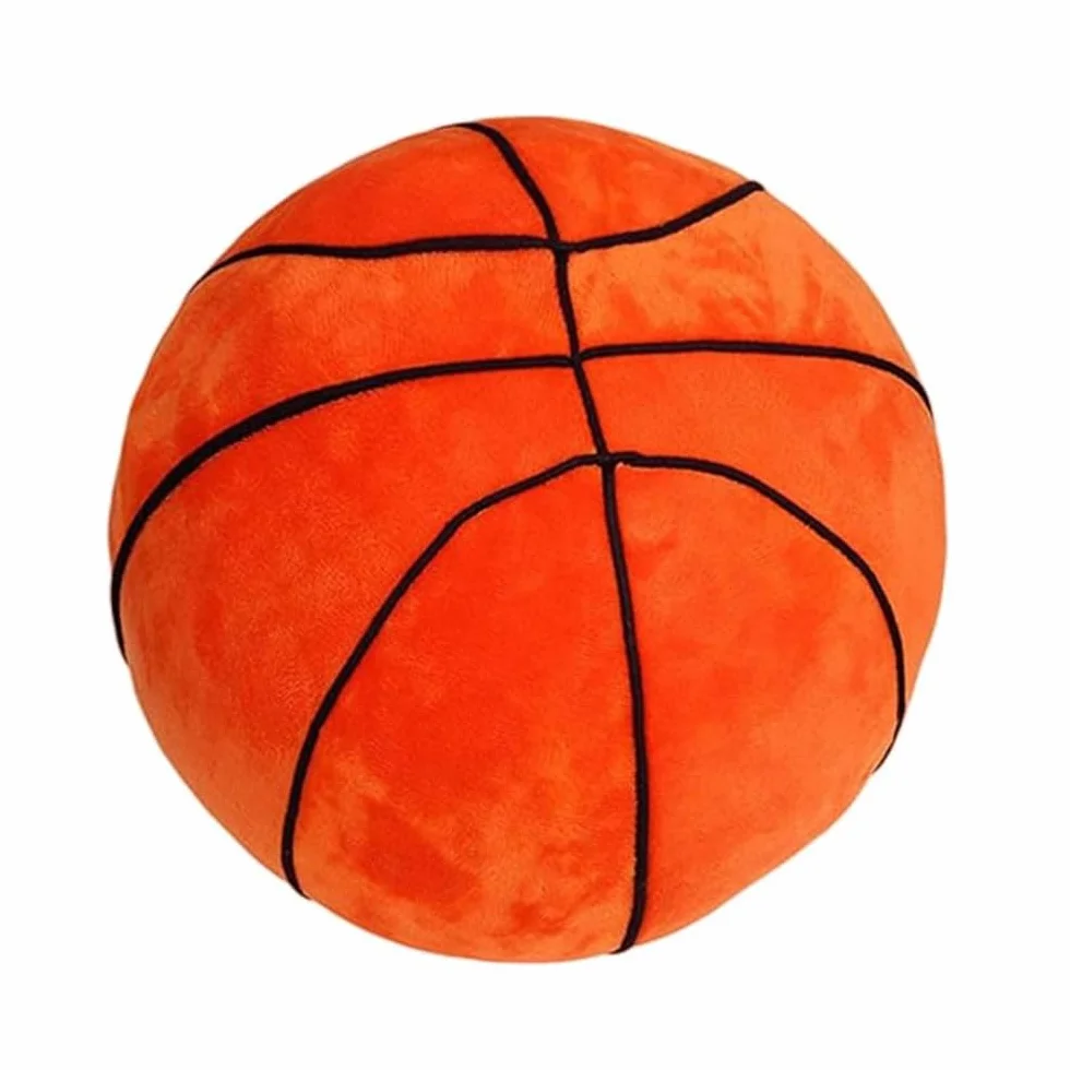 XZJMY Pluszowa poduszka do koszykówki, wypchana, sportowa, pluszowa zabawka, dekoracyjna, okrągła, duża poduszka do koszykówki, poduszka w kształcie kuli 3D, prezent dla dziewcząt lub chłopców (28 cm,