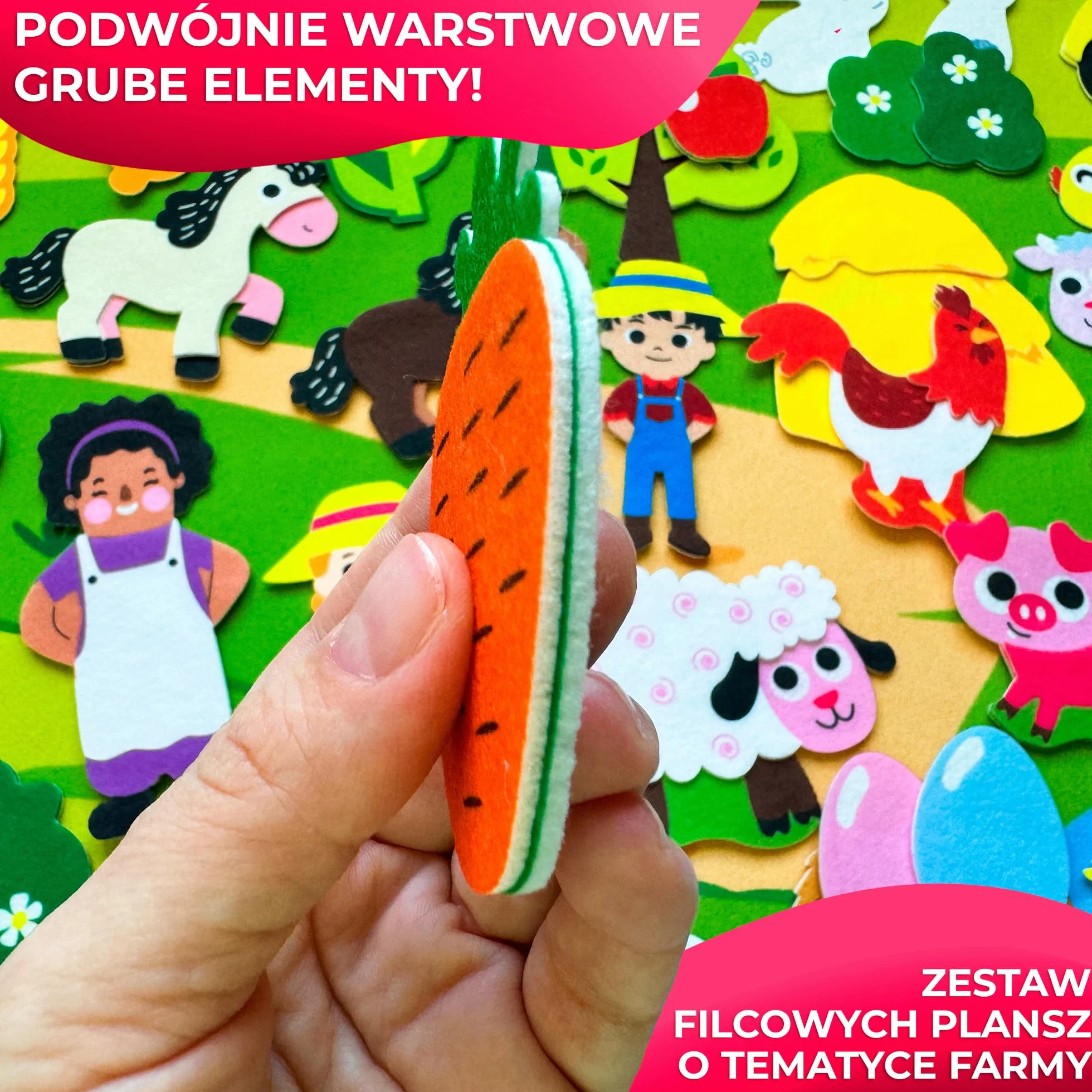 QUOKKA Farm Felt Board Dla Dzieci W Wieku 3-5 Lat – Zabawy Edukacyjne Dla Przedszkolaków W Wieku 2-4 Lat – Edukacyjne Zabawki Flanelowe Dla Maluchów