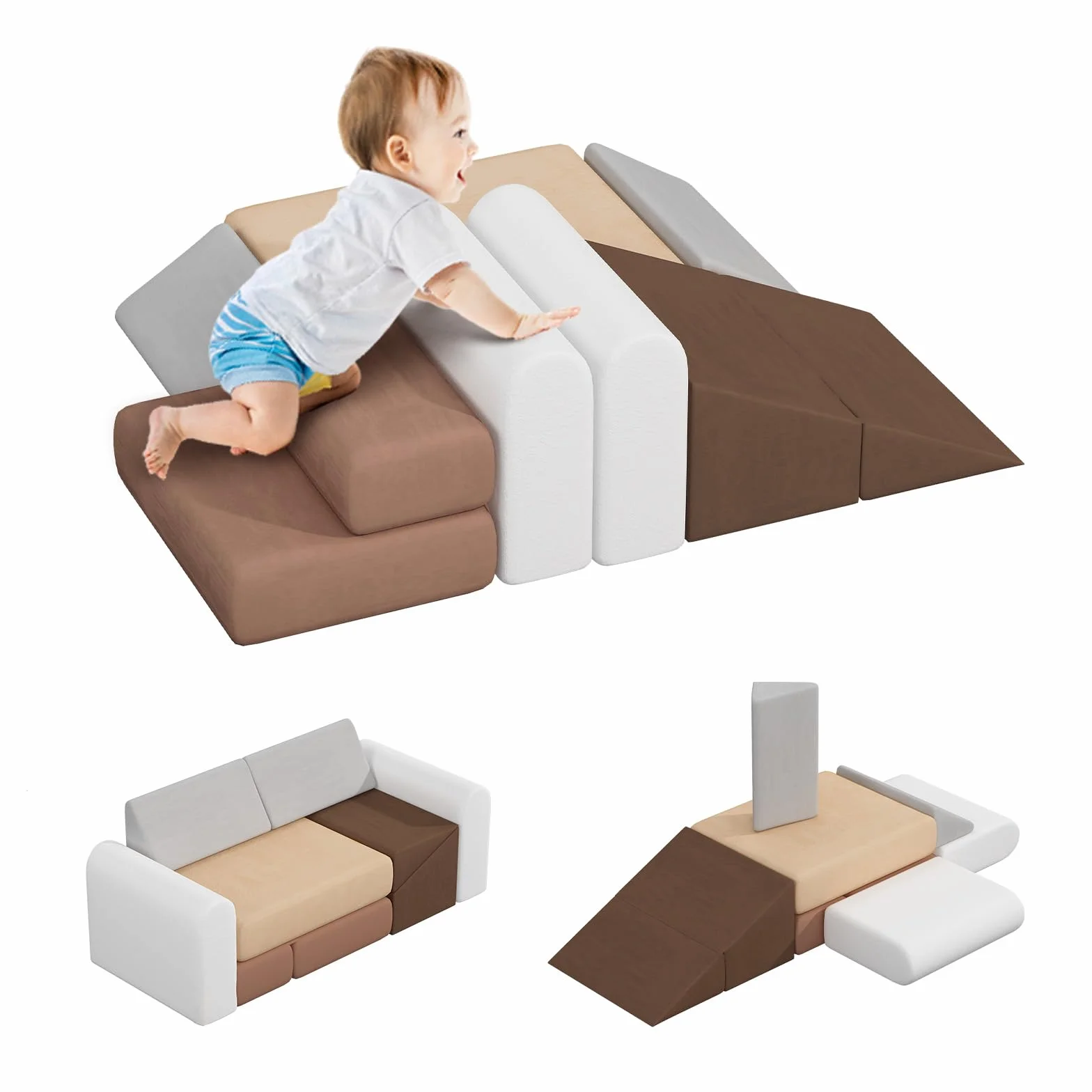 BanaSuper piankowe klocki budowlane dla dzieci, duże klocki, certyfikowane EN71 piankowe bloki do wspinaczki, zabawki dla dzieci Montessori, sofa do zabawy, zmywalna osłona do zabawy w pomieszczeniach