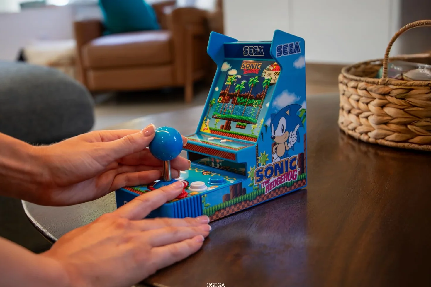 My Arcade Sonic Joystick Player Retro konsola do gier wideo 2 gry w 1 Sega Classic Arcades kolorowy wyświetlacz 3,5 cala