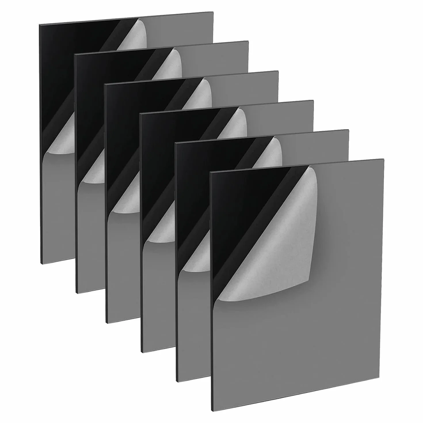 6 czarnych płyt akrylowych A4, czarne płyty akrylowe, kwadratowe, 1 mm, do cięcia laserowego, akrylowe, płyty z tworzywa sztucznego, do tabliczek, projektów DIY, do majsterkowania, malowania