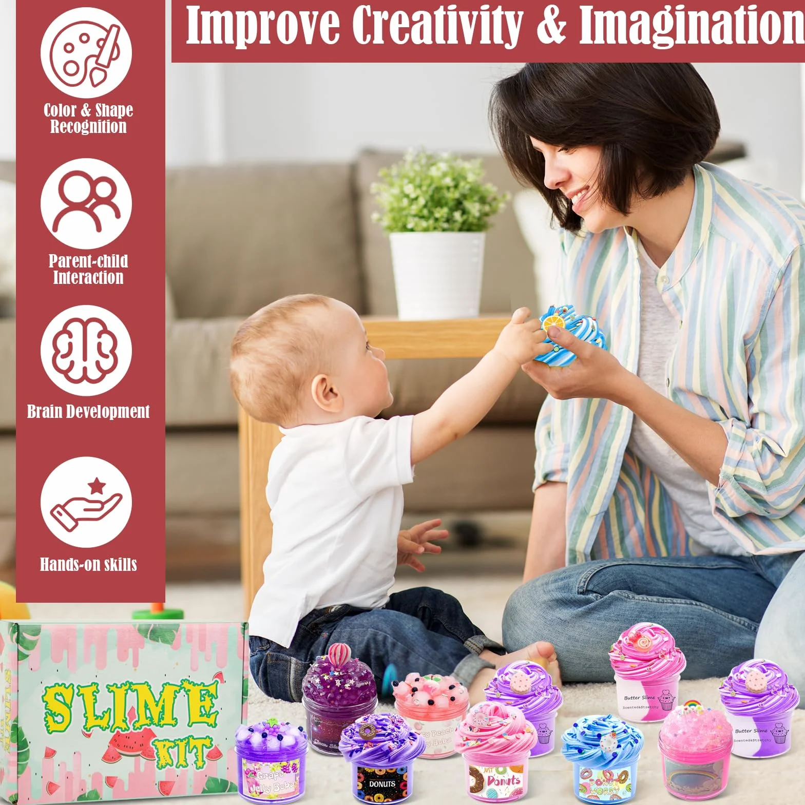 12 sztuk 70 ml Slime Set 12 kolorów masła Slime i Clear Slime, zestaw do samodzielnego wykonania dla dzieci, na urodziny, Halloween, Boże Narodzenie, prezent dla dziewcząt i chłopców