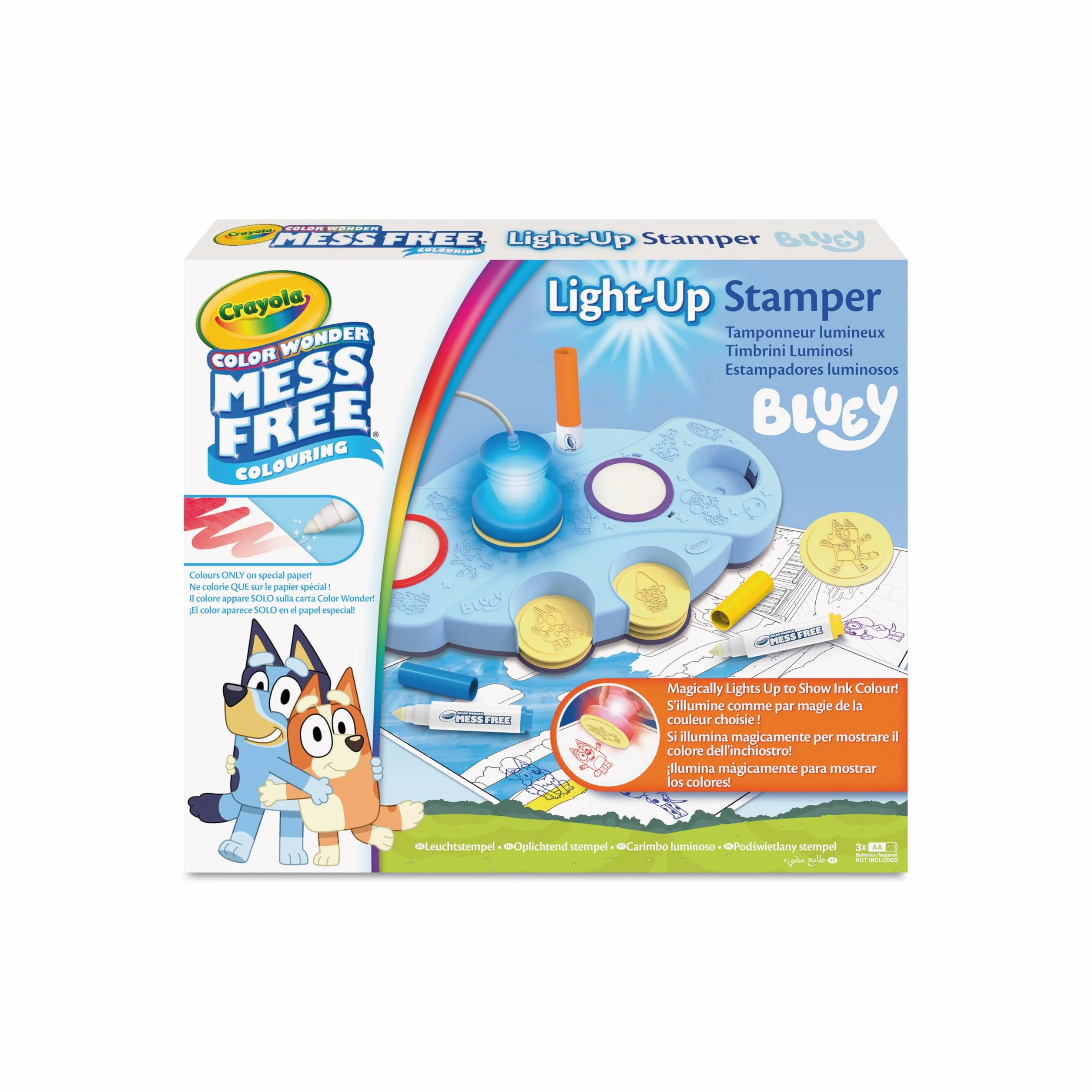 Crayola - Color Wonder stemple świecące niebrudzące Bluey, kreatywne zajęcia i prezent dla dzieci od lat 3, 75-0274