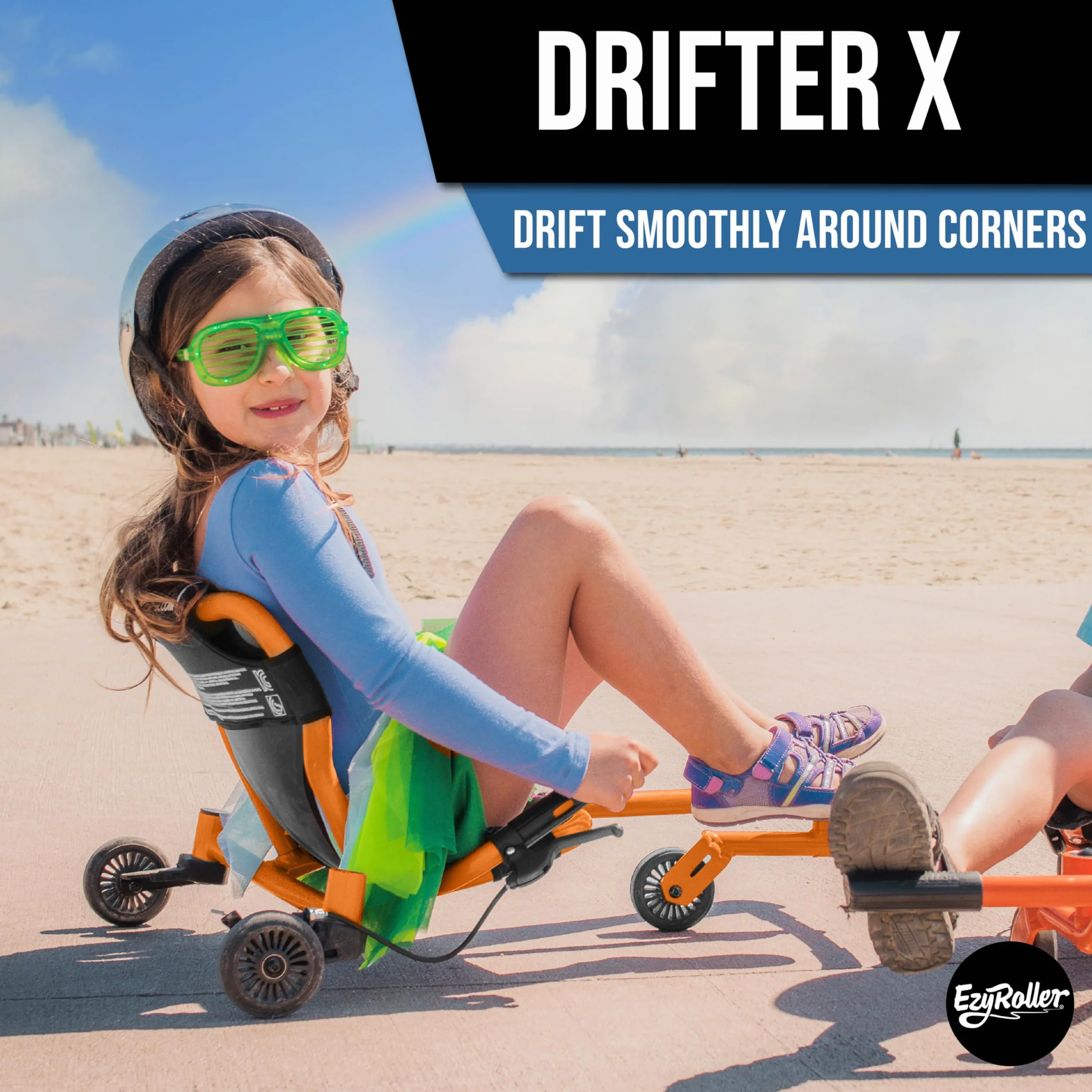 EzyRoller Drifter X Trike trójkołowiec Drift, pojazd dla dzieci, sprzęt do zabawy na zewnątrz, trójkołowiec dla dzieci, hulajnoga 4-14 lat