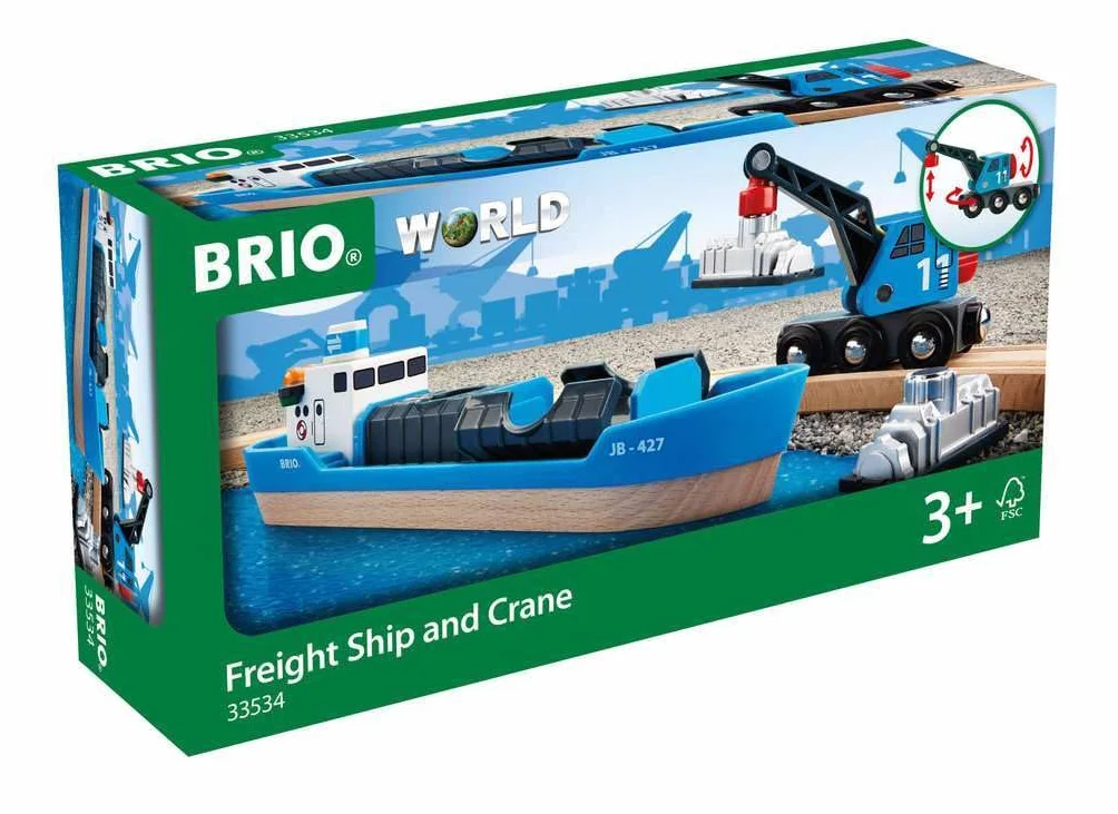 BRIO World kontenerowiec z wózkiem dźwigowym