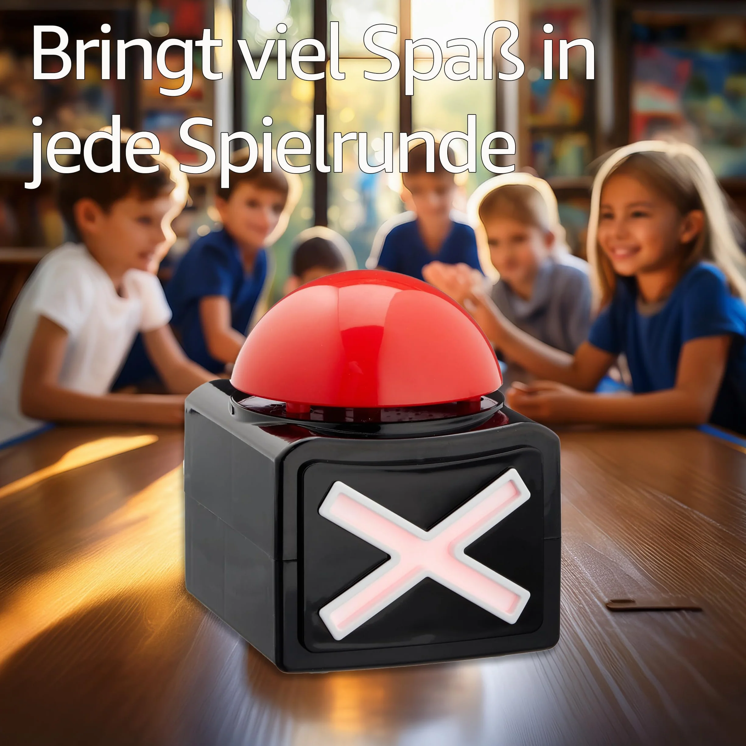 Buzzer z dzwiekiem i oswietleniem LED - zabawa na imprezie dla calej rodziny - idealny na wieczory przy grach, pokazy i swieta.