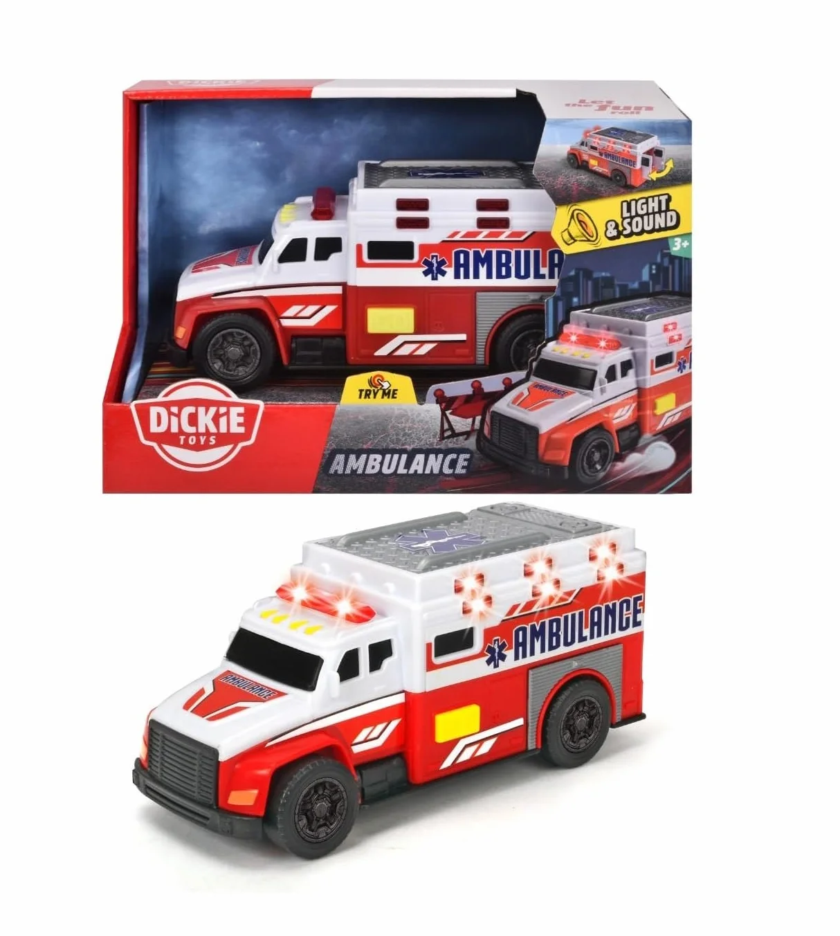 Dickie Toys 203302013 Ambulance, czerwony/biały