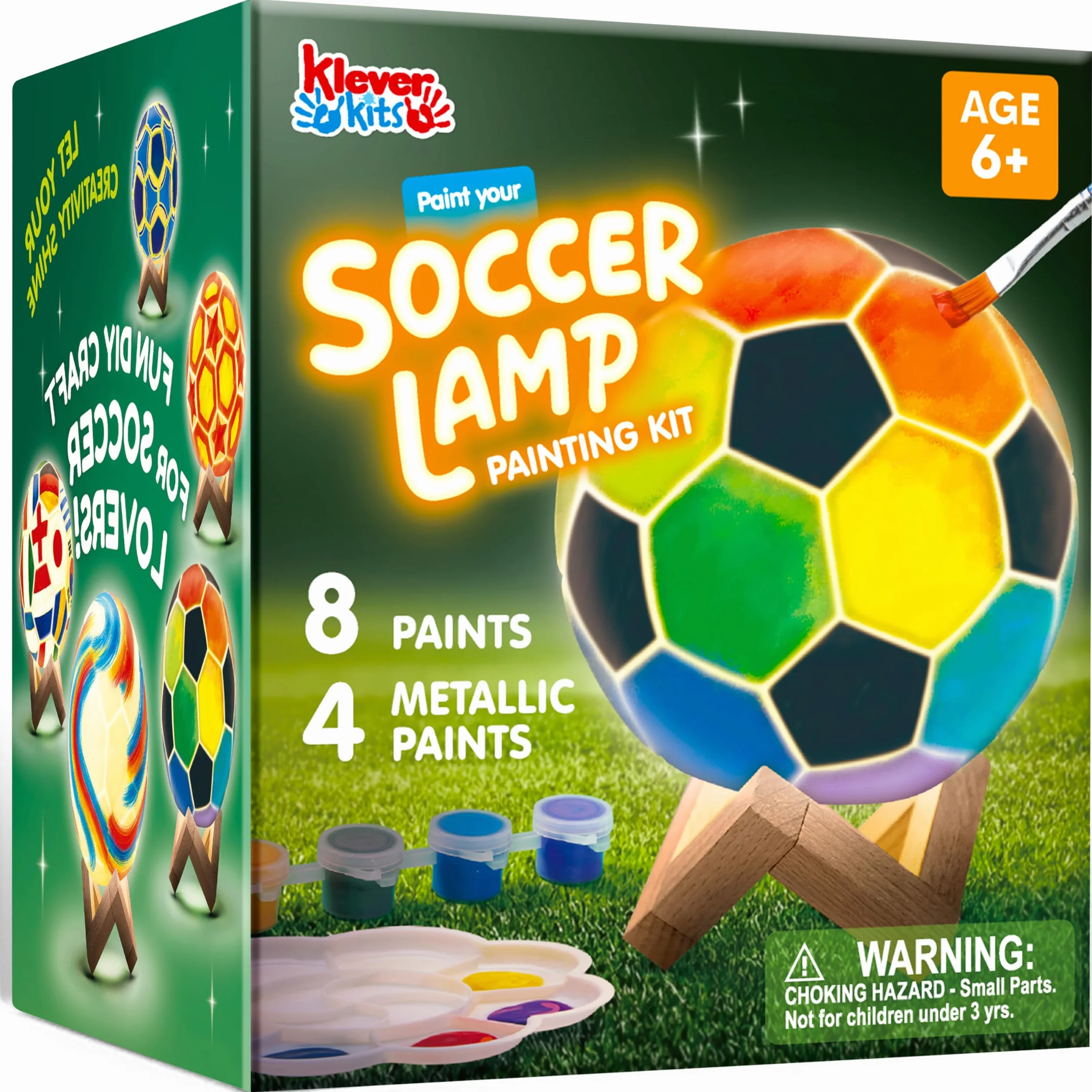 Klever Kits Zestaw do majsterkowania lampy piłkarskiej, DIY zestaw do malowania lampy, kreatywny zestaw dla dzieci, zestaw rękodzielniczy dla dzieci od 6 7 8 9 10 11 12 lat, prezenty dla chłopców 6-12