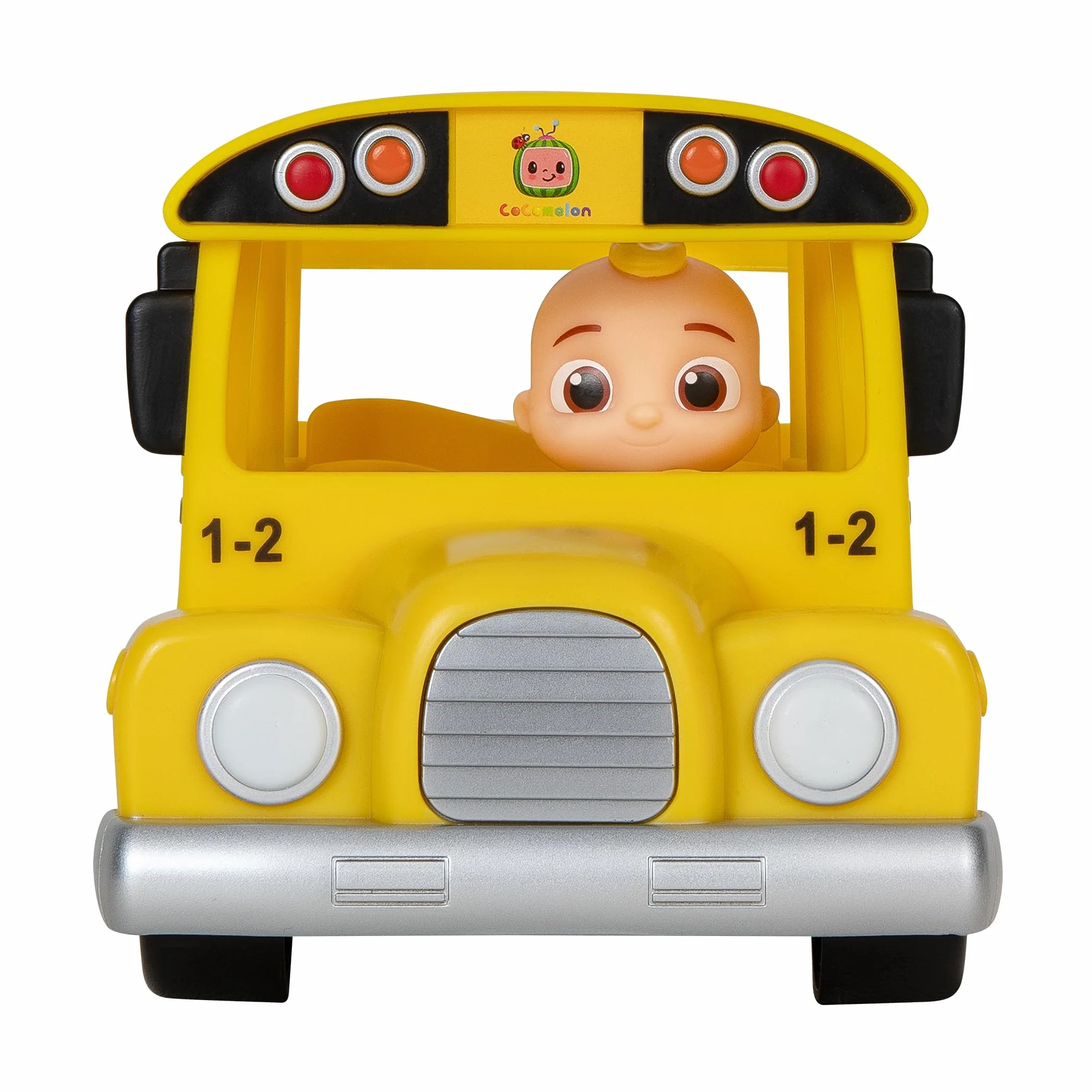 CoComelon Oficjalny muzyczny żółty autobus szkolny, odtwarza klipy z filmu „Wheels on The Bus” z wyjmowaną figurką JJ - zabawki postaci dla niemowląt, małych dzieci i dzieci