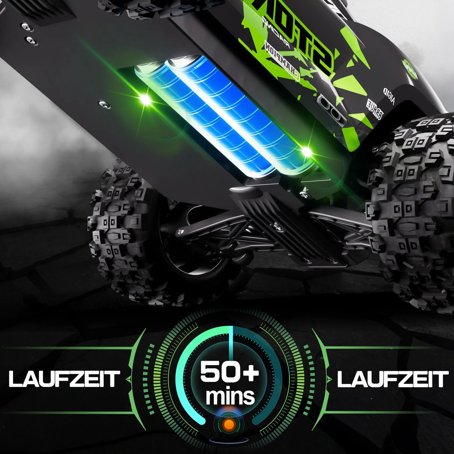 Zdalnie sterowany samochód 40 km/h, od 8, 10 lat, 1/18 RC Auto Offroad z 2 zestawami opon i 2 akumulatorami 50 minut, 2,4 GHz Monster Truck zdalne sterowanie ze światłem, 4WD wodoszczelny samochód RC