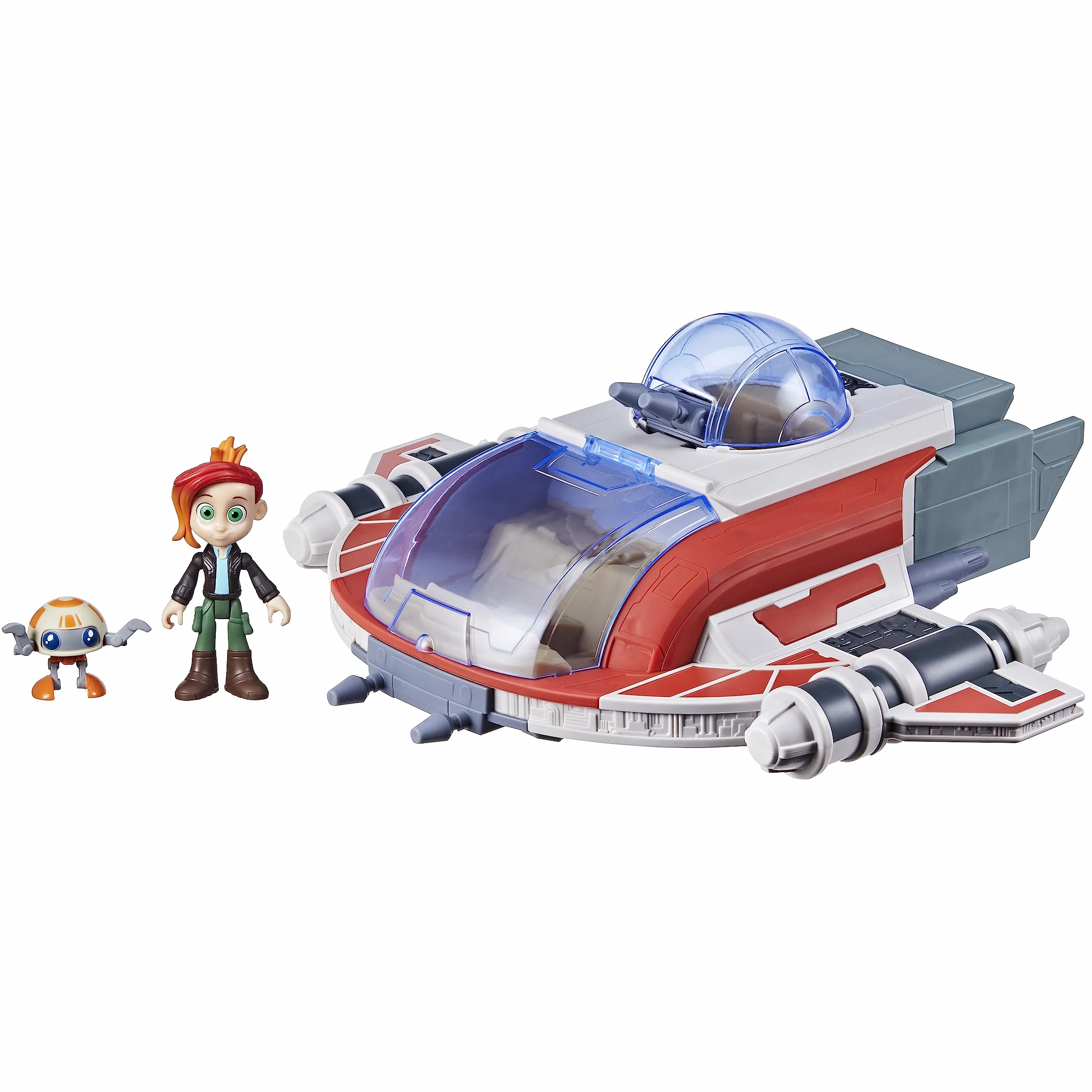 Star Wars Hasbro The Crimson Firehawk statek 43 cm z 2 figurkami, zabawka dla chłopców i dziewcząt