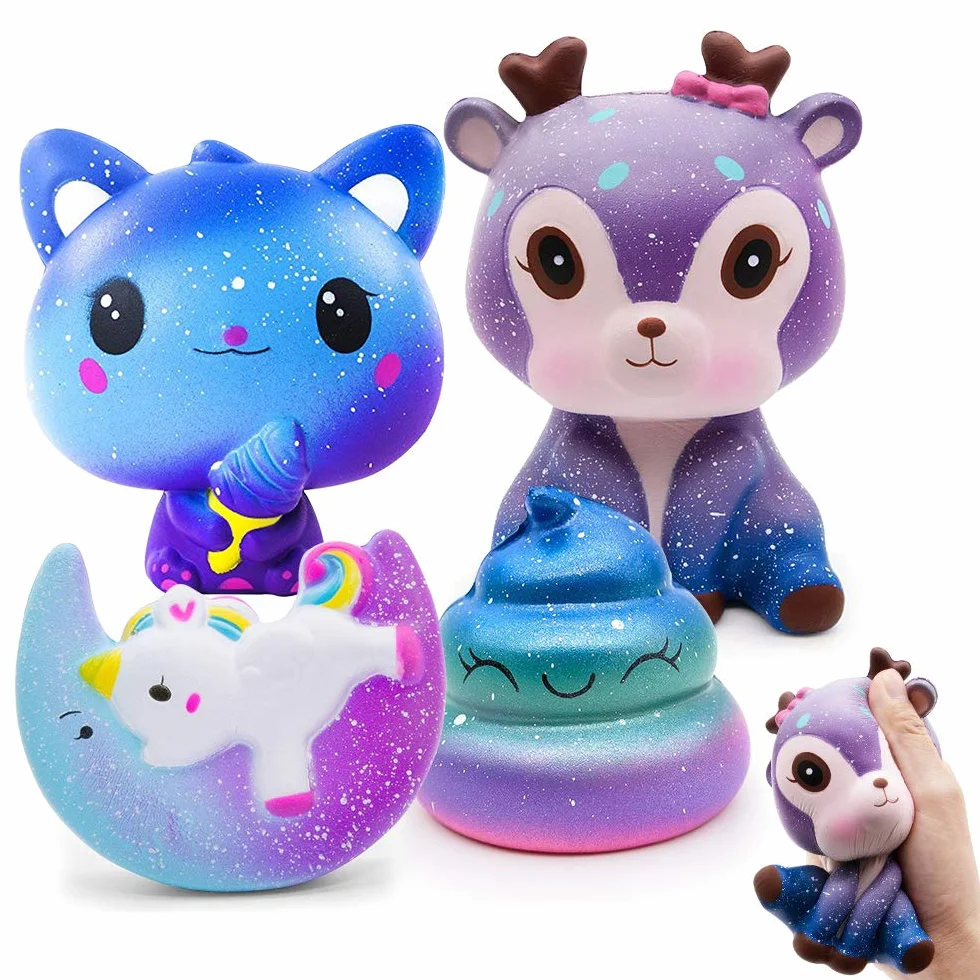 VICTERR zabawka antystresowa Squishy, zestaw 4 sztuk, prezenty na imprezę, autyzm, stany lękowe dla dzieci, dziewcząt, chłopców i dorosłych