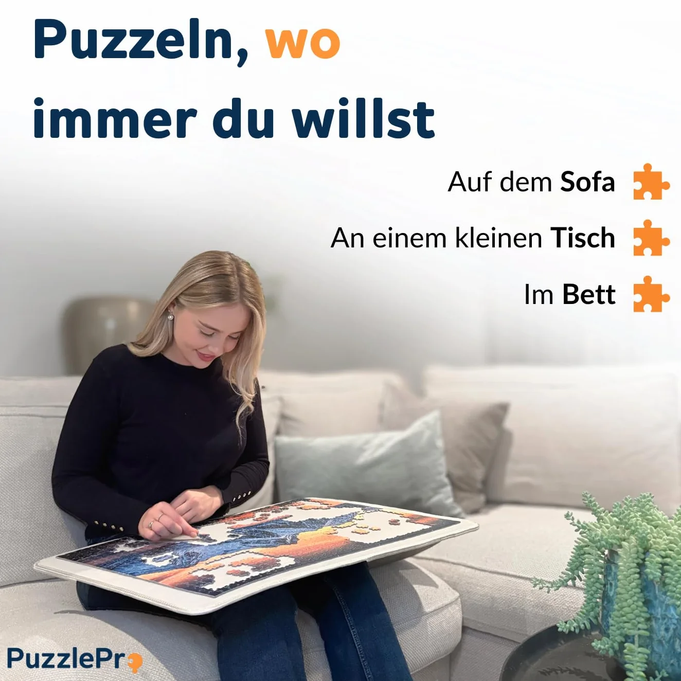 Walizka z puzzlami – przechowywanie, sortowanie i układanie puzzli, gdziekolwiek chcesz – 3 x mata puzzli – nadaje się na 1500 elementów – lekka – deska do puzzli – teczka z puzzlami
