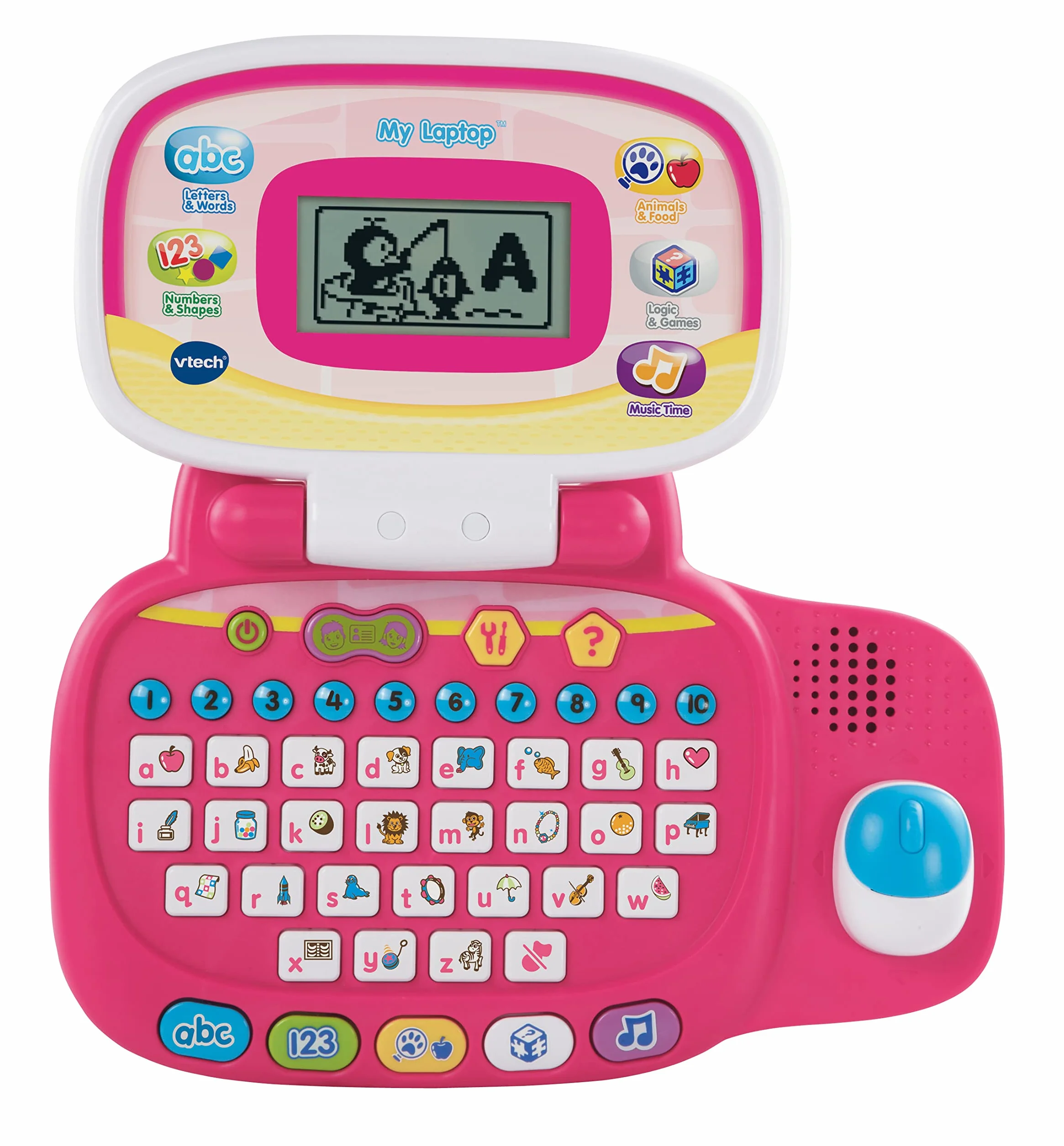 VTech Interaktywna edukacyjna zabawka komputerowa dla dzieci w wieku przedszkolnym z 30 aktywnościami, odpowiednia dla dzieci w wieku 3, 4, 5+ lat, chłopców i dziewcząt, różowa, wersja angielska