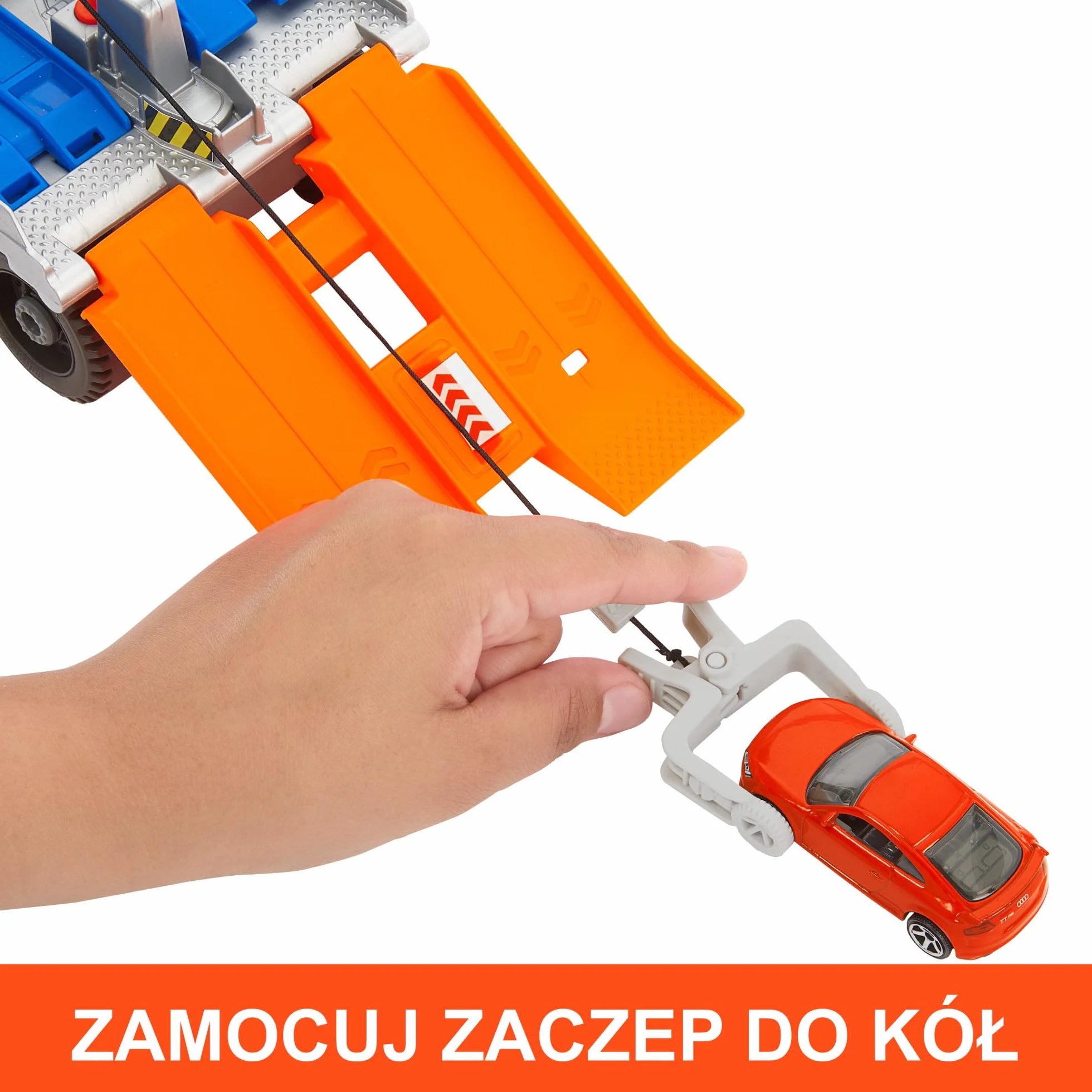 Matchbox HRY43 Prawdziwe Przygody Laweta Pomoc drogowa Zestaw z ciężarówką warsztatem Audi TT RS Coupe 1:64