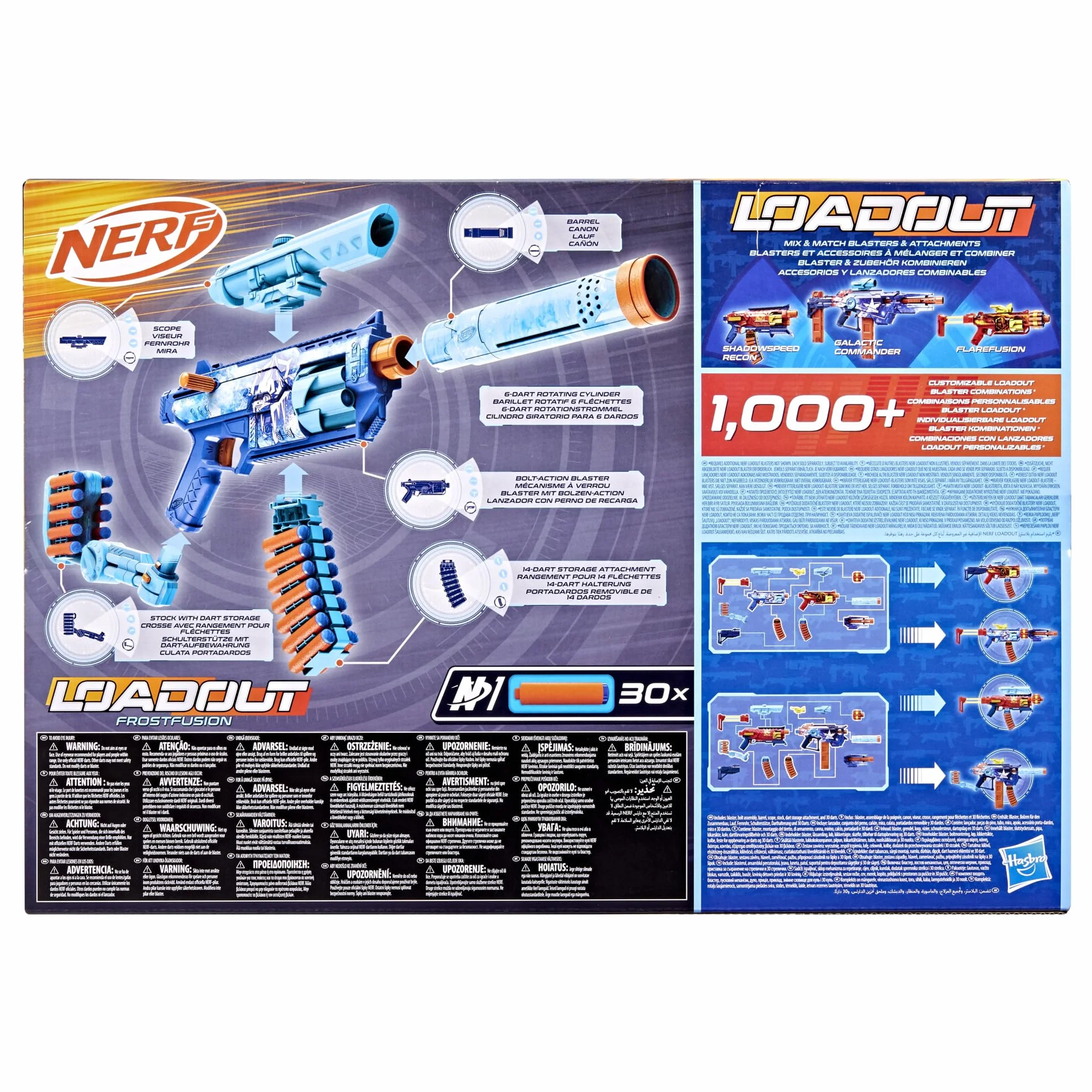 Nerf Wyrzutnia Loadout FrostFusion i 30 Strzałek N1
