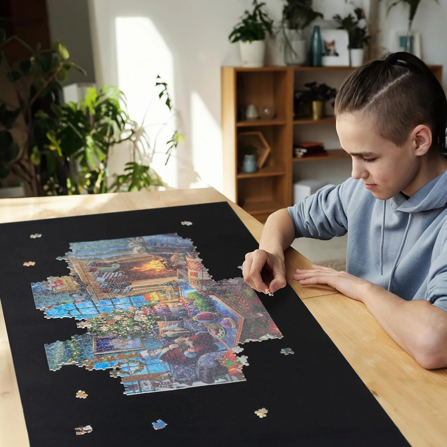 Maty Puzzle - Mata Puzzle 1000 1500 2000 3000 elementów, przenośna mata Puzzles, mata do przechowywania w rolce Puzzle Carpet, praktyczny dodatek do przechowywania puzzli