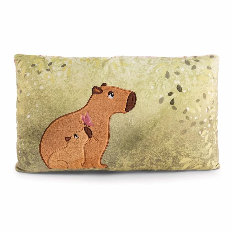 NICI poduszka przytulanka Capybara Capy-Barbara 43 x 25 cm - Puszysta poduszka przytulanka Capybara dla dziewczynek, chłopców i niemowląt, prostokątna poduszka pluszowa - 61226
