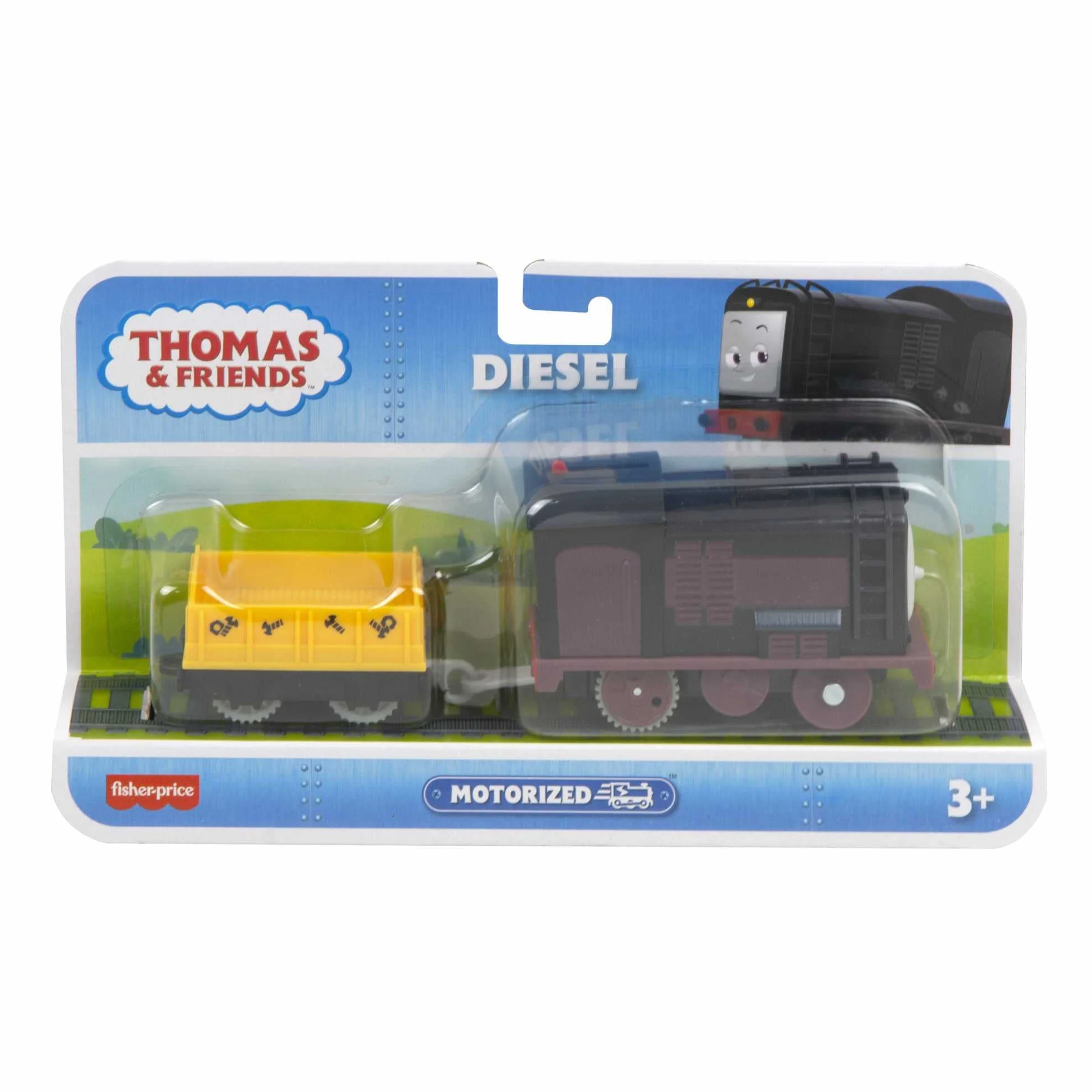 Fisher-Price HDY63 - Thomas & Friends Zmotoryzowany pociąg zabawkowy lokomotywa zasilana akumulatorami wysokoprężnymi z zabawką ładującą dla przedszkolaków od 3 lat