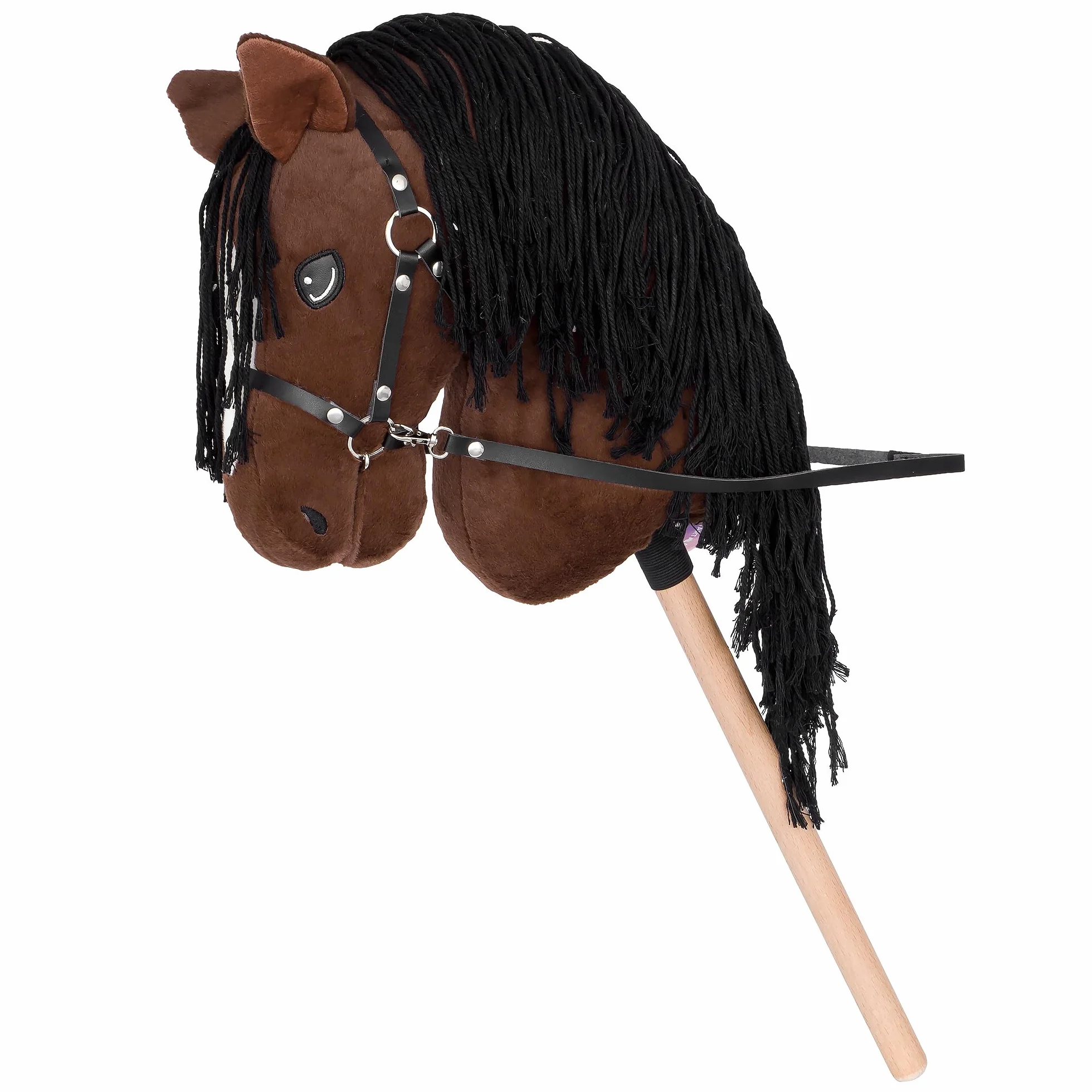 Start Hobby Horse – realistyczny koń na kiju z długą grzywą do układania fryzury – dla dzieci (A3) (Bella (Brązowy))