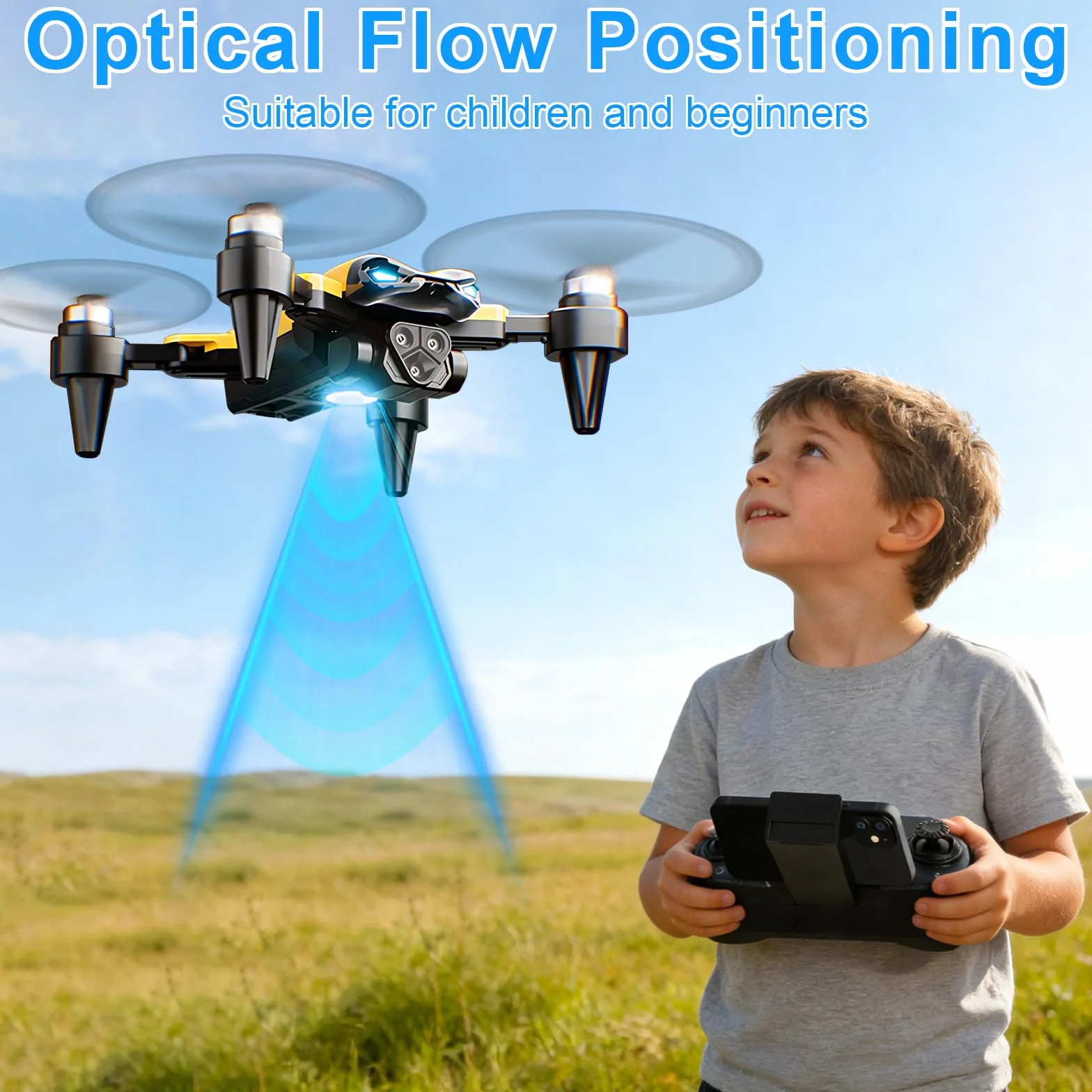 Składany Mini RC Drone, Dron z kamerą 4K, Składany dron dla początkujących, Silnik bezszczotkowy, Przewrót 3D, Start/lądowanie jednym przyciskiem, prezent dla dzieci lub początkujących, 2 baterie