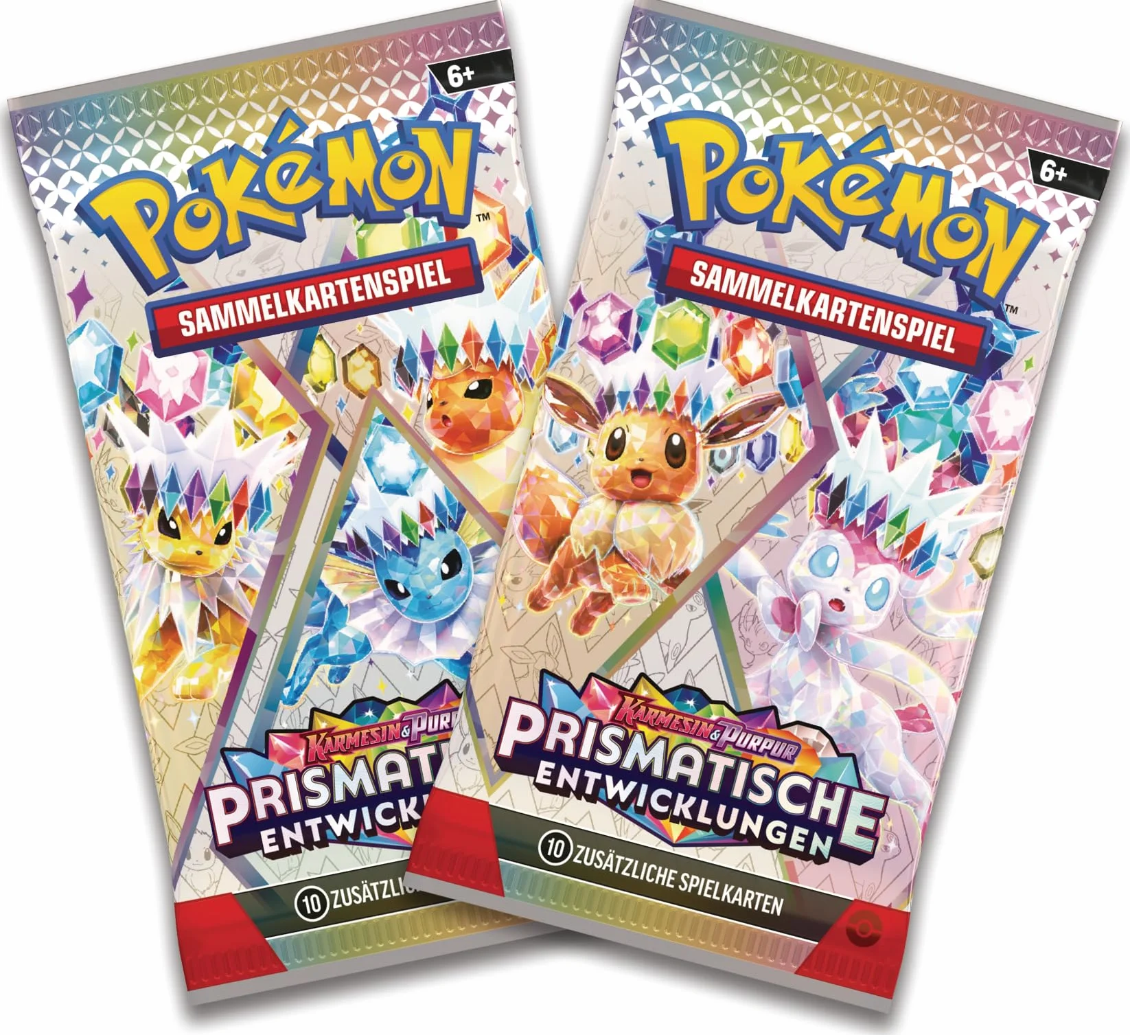 Pokémon - Gra karciana kolekcjonerska: Mini-Tin-Box Karmesin & Purpur – Pryzmatyczne zmiany: Feelinara (2 boosterpacks i 1 moneta)