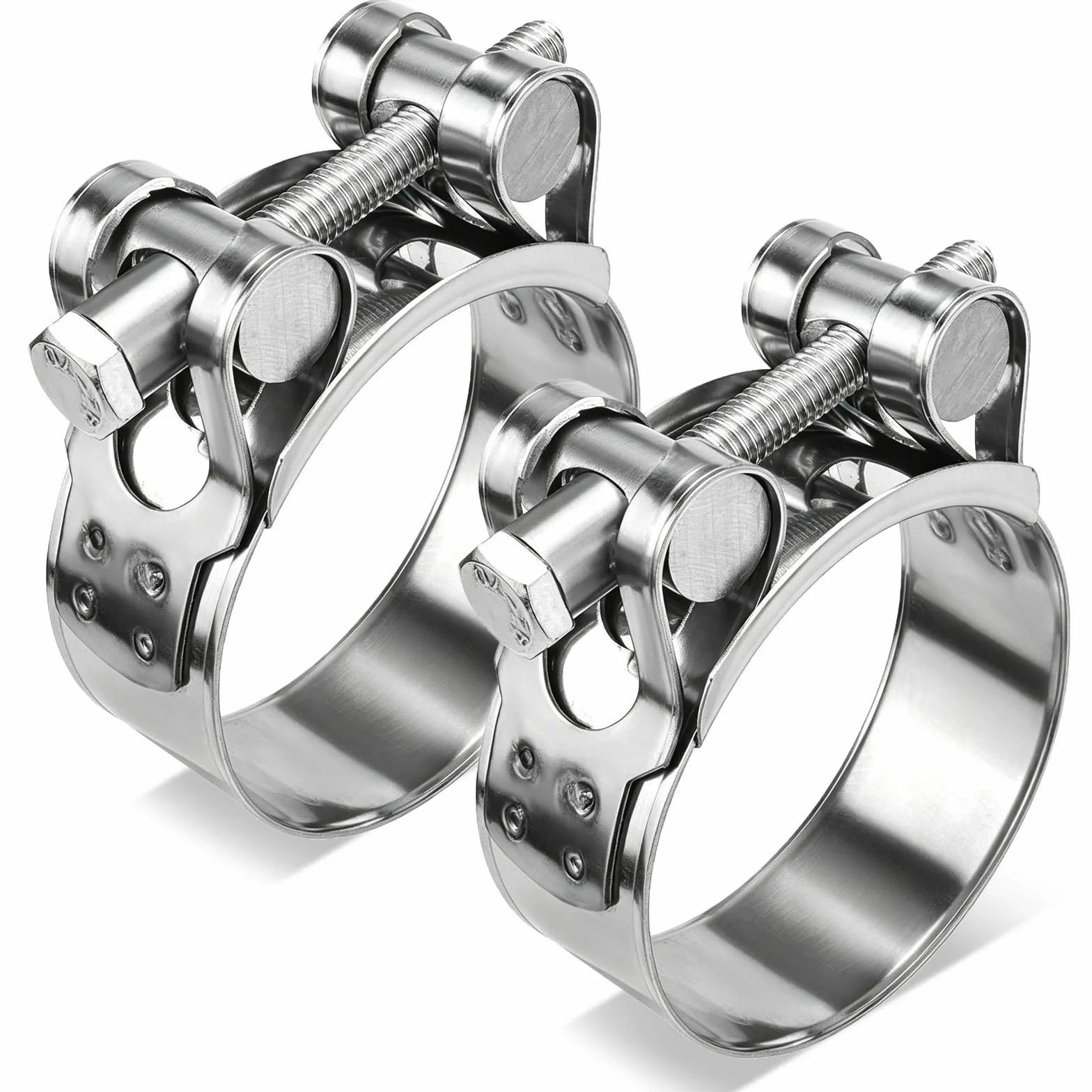 2 szt. 201 zaciski do węża ze stali nierdzewnej, zakres zacisków 52-55 mm, szerokość opaski 22 mm (52-55 mm 2 szt.)