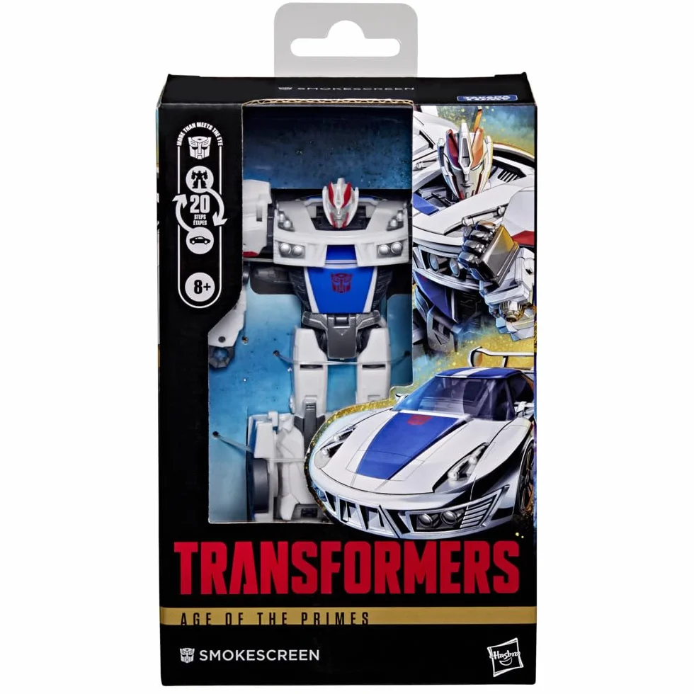 Smokescreen z kolekcji Transformers: Age of the Primes, 13-centymetrowa przekształcająca się figurka klasy Deluxe, zabawkowe roboty dla dzieci w wieku od 8 lat
