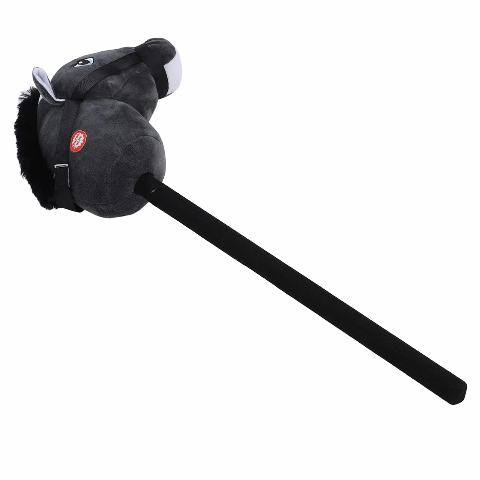 Konik Hobbystyczny, Zabawka na Patyku, Plusz i Kreskówka z PVC, Symulowany Ręcznie Wykonany koń Hobbystyczny dla Dzieci do Zabawy na świeżym Powietrzu (BLACK)