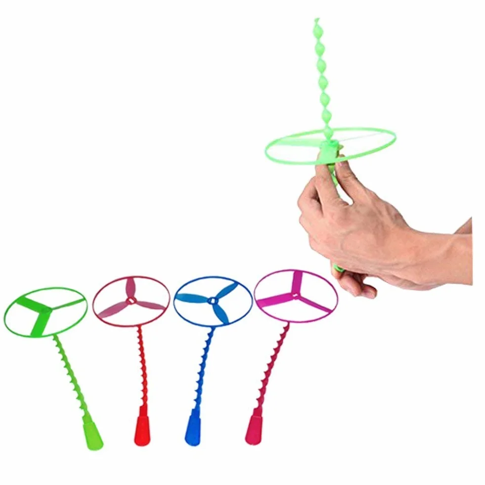 EQLEF Twisty Pull String latające spodki spinning Flying Disc helikoptery zabawka zabawki edukacyjne dla dzieci styl losowy, kolor losowy