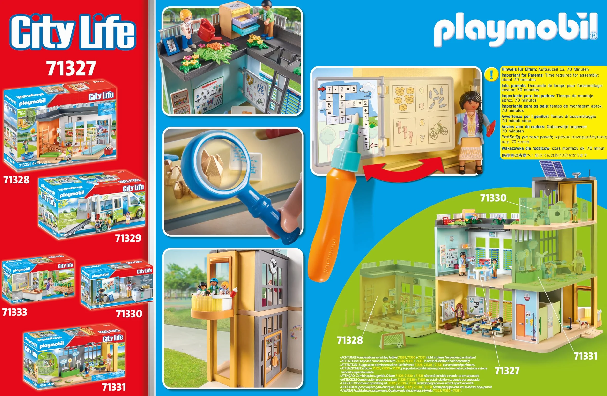 PLAYMOBIL City Life 71327 Duża Szkoła, od 4 Lat