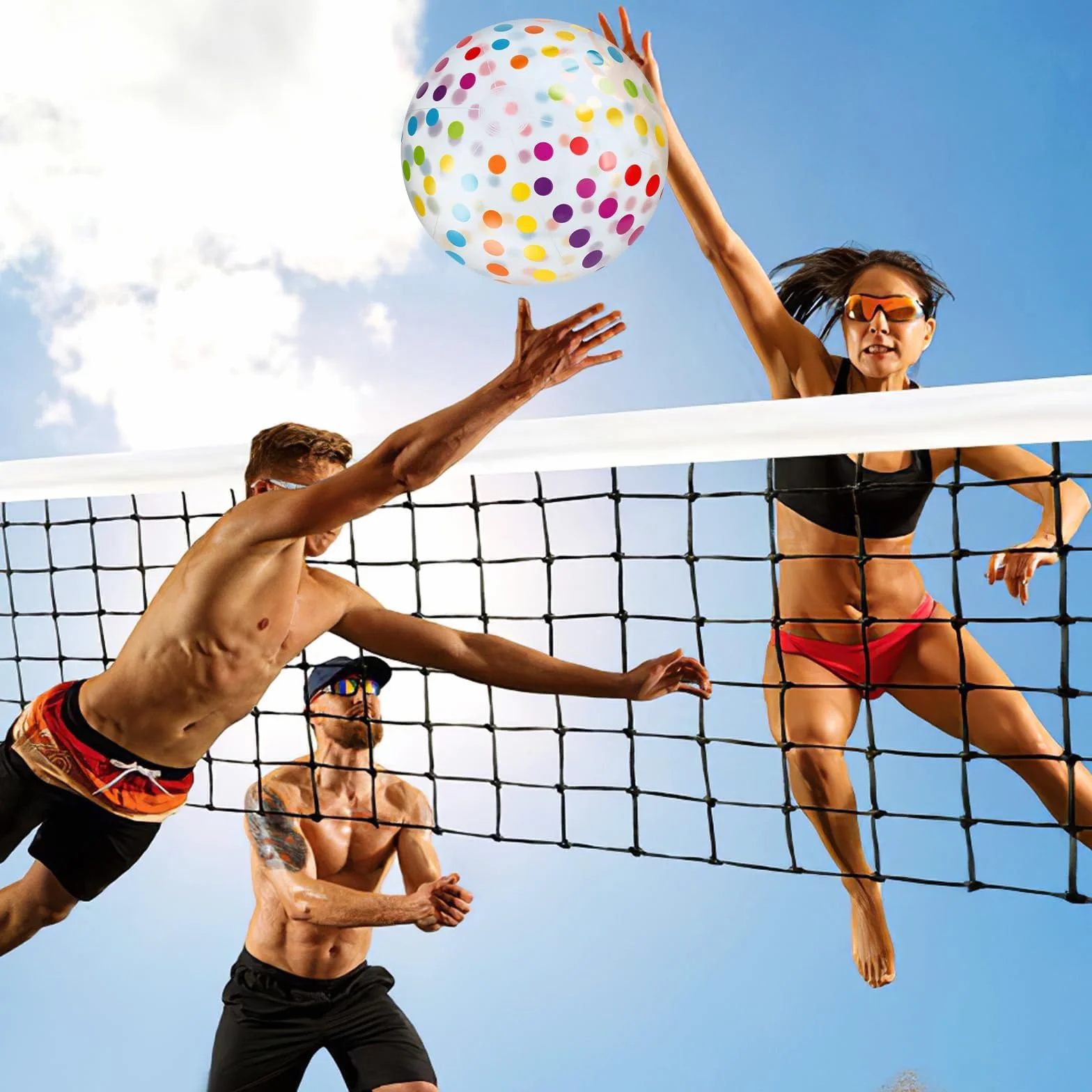 Nadmuchiwana piłka wodna tęczowa 40 cm do pływania basen plaża